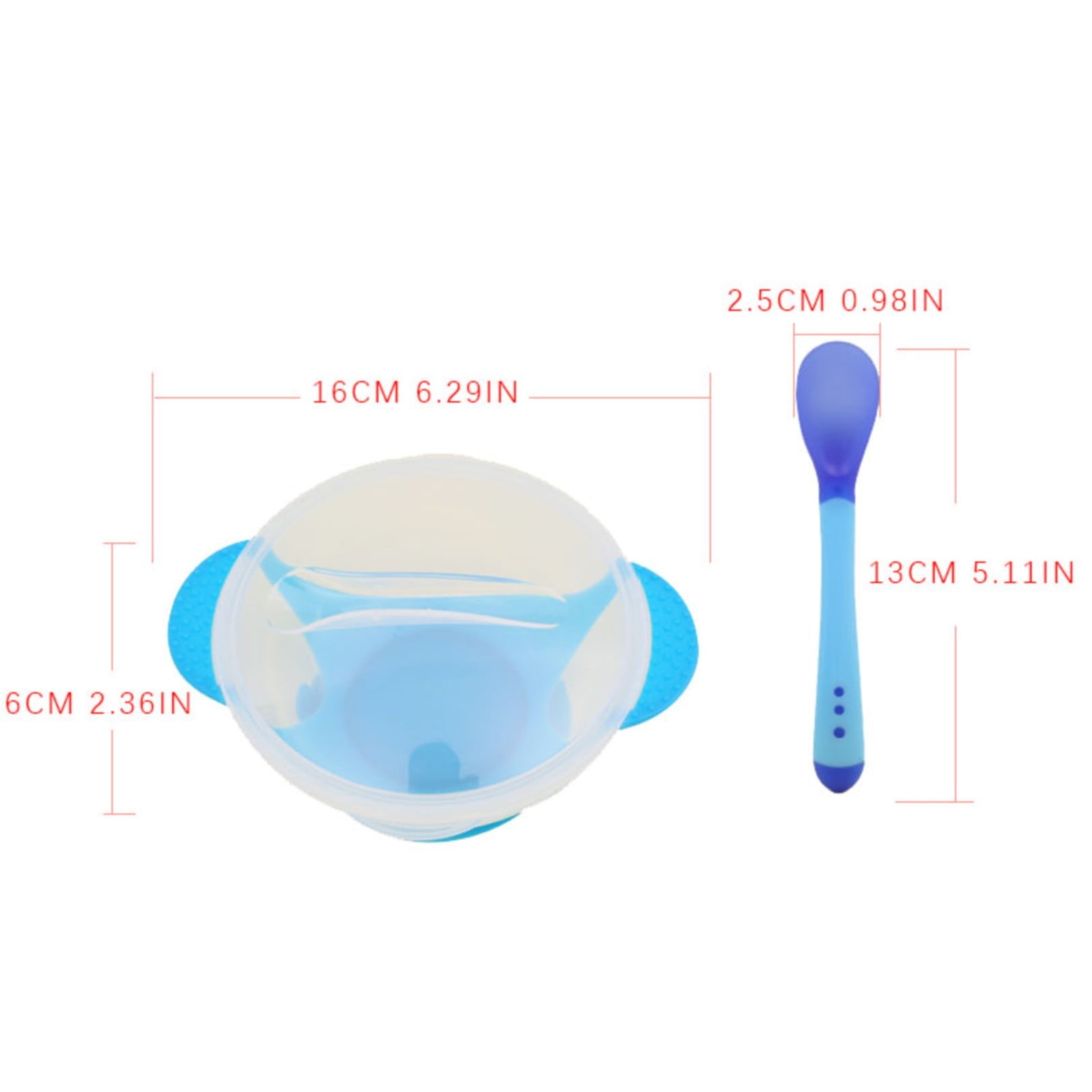 JWDX Tableware Clearance! Baby Children Training Feeding Dinner Bowl Spoon Tableware Set with Suction Cup, Stainless Steel Bowl Promotion Include 1Pc Bowl, 1Pc Soup Spoon Green - Image 2