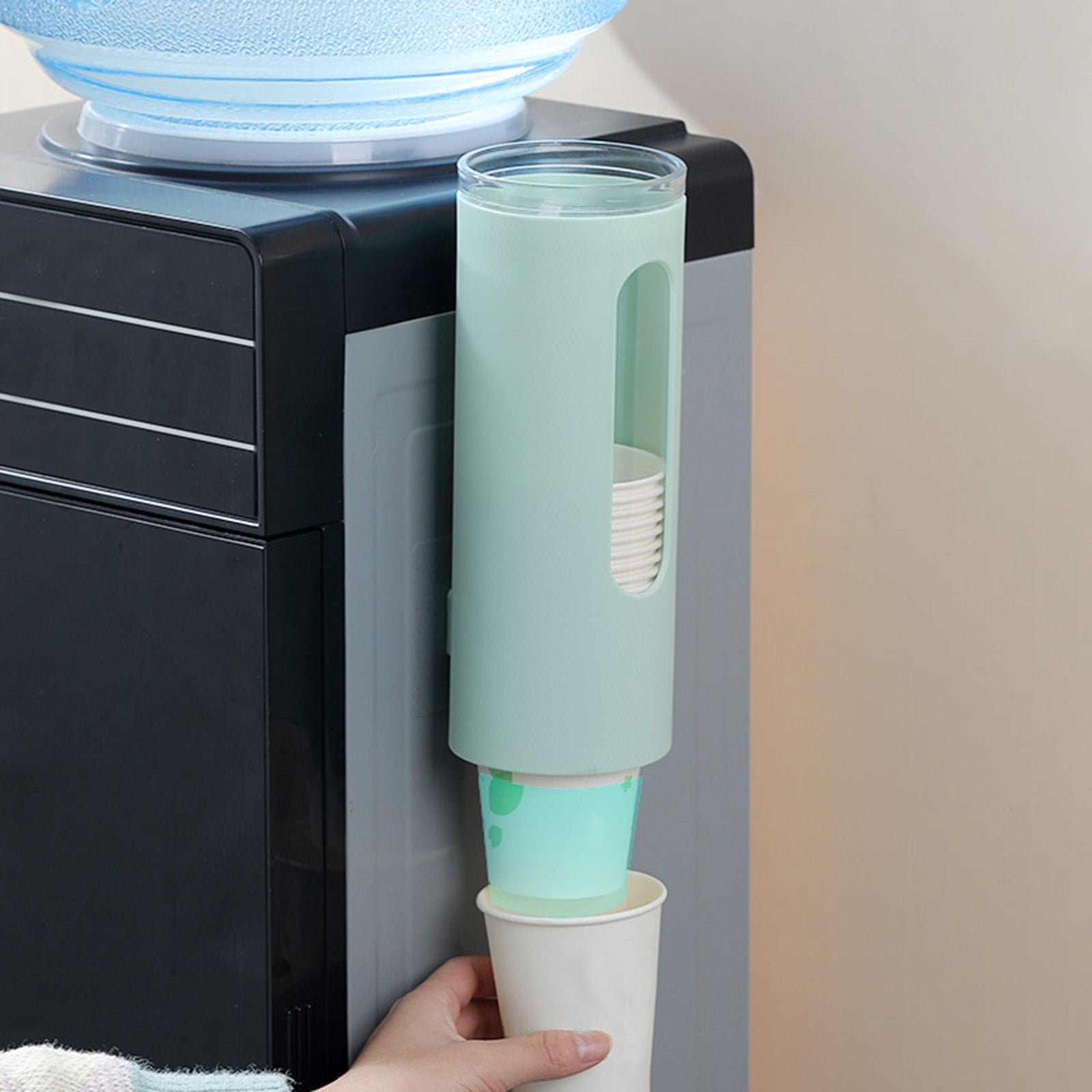 JWDX Rack Clearance! Plastic Cup Fetcher for Household Use Home Office Paper Cup Holder Disposable Cup Holder Portable, Wire Shelving Promotion Include 1X Paper Cup Holder Green - Image 2