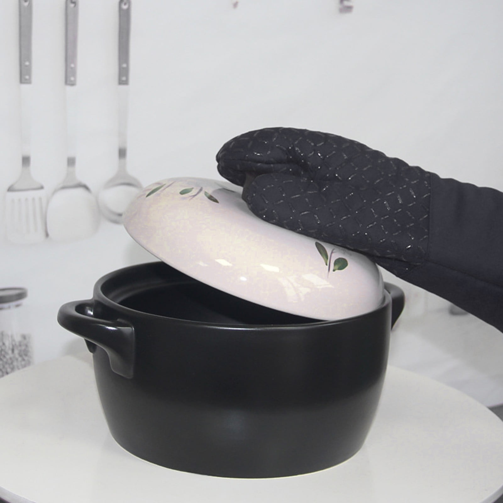 JWDX Oven Mitts Clearance! Microwave Silicone Insulation Gloves Thickened Anti-Slip Kitchen Oven Baking Anti-Scalding Gloves, Include 1 Heat Resistant Oven Mitt Silicone Oven Mitt AS shown - Image 4