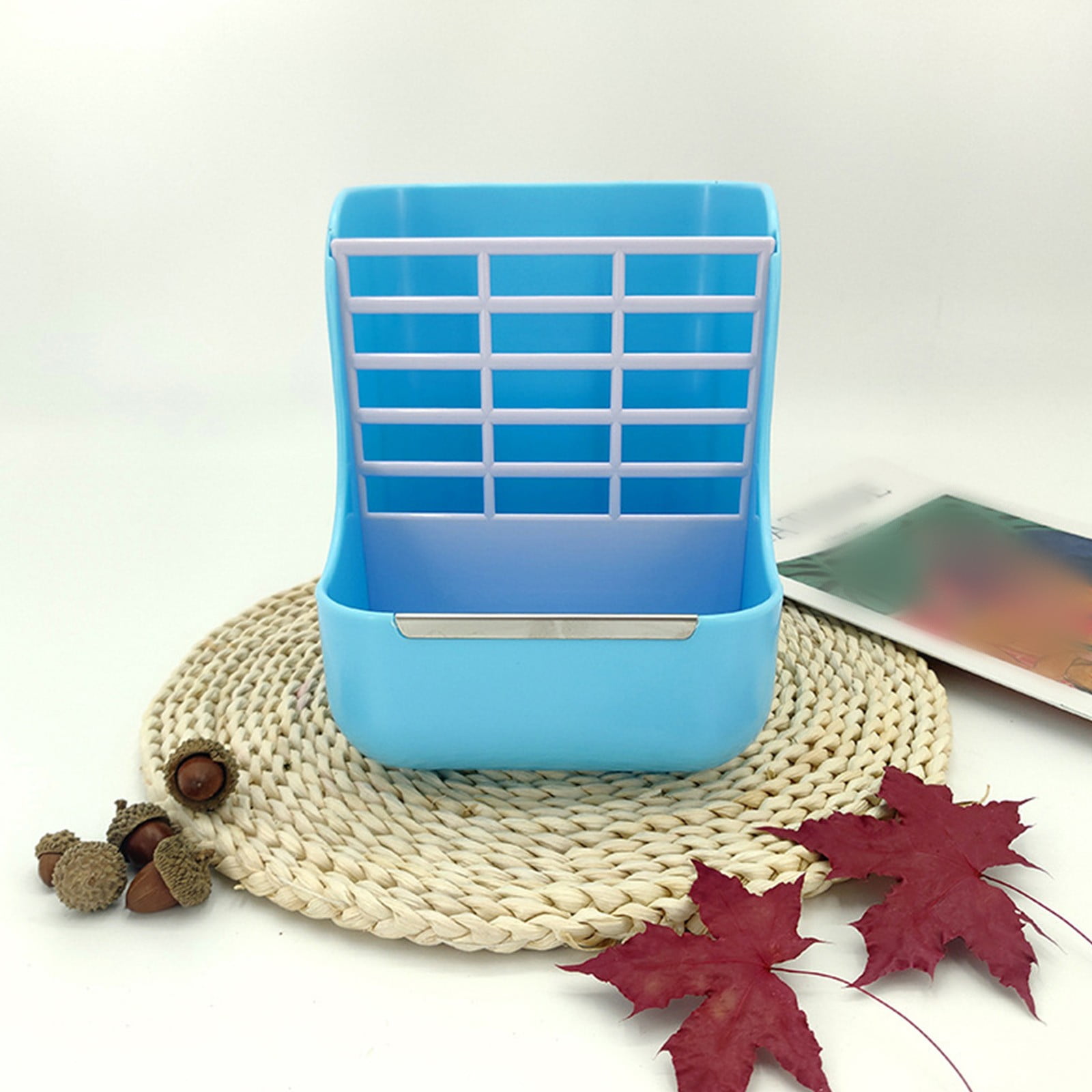 JWDX Rack Clearance! 2 in 1 Food Hay Feeder for Rabbit Indoor Hay Feeder for Rabbit Feeder Bowls Use for Grass Food, Wire Shelving Promotion Include 1Pc Storage Rack Blue - Image 2