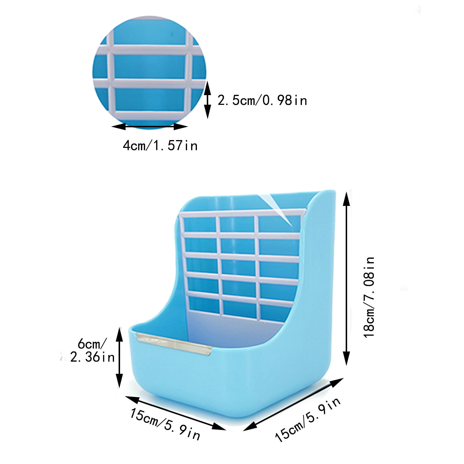 JWDX Rack Clearance! 2 in 1 Food Hay Feeder for Rabbit Indoor Hay Feeder for Rabbit Feeder Bowls Use for Grass Food, Wire Shelving Promotion Include 1Pc Storage Rack Blue - Image 3