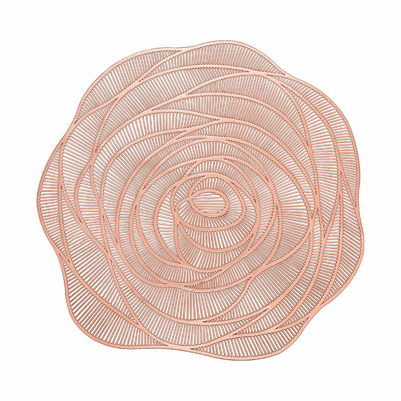 JWDX Placemat Clearance! Rose Vinyl Placemat Hollow Round Plastic Pvc Pressed Golden Dinning Table Mat Rose Table Mat American Light Luxury Gilding Cup Mat Decorative Table Mat, Include 1*Placemat GD2 - Image 1