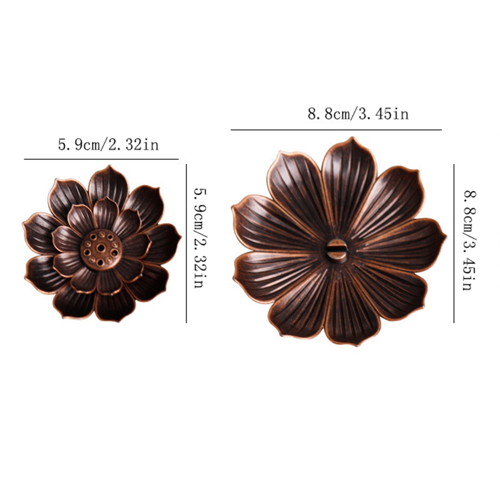 JWDX Rack Clearance! Ash Incense with Burner Brass Flower Burner Yoga Catcher Rack Stick Incense Tea Other, Storage Rack Promotion Include 1*Sandalwood Tray Brown - Image 3