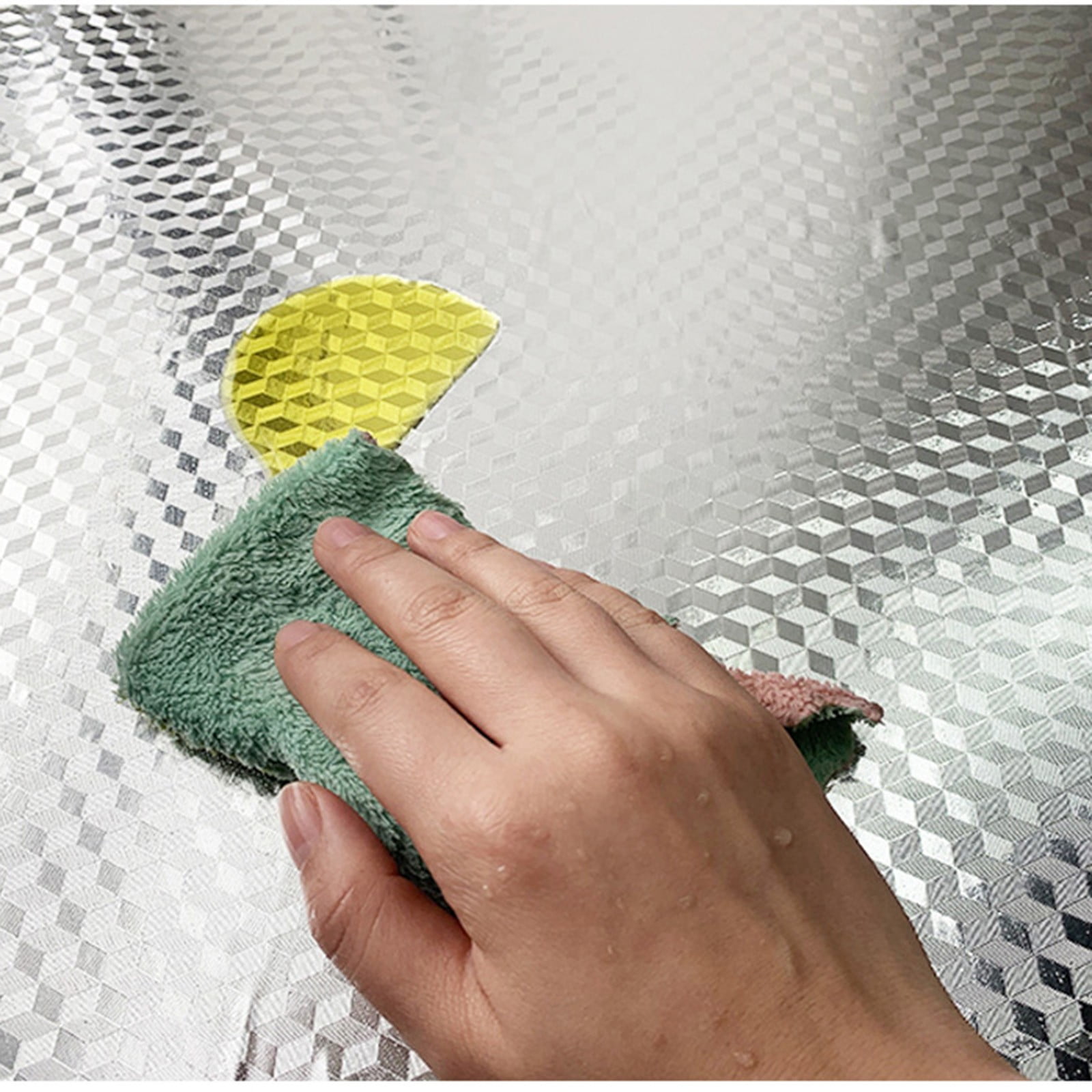JWDX Kitchen Cleaning Supplies Clearance! Kitchen Backsplash Wallpaper Peel and Stick Aluminum Foil Contact Paper Self, Kitchen Cleaning Appliances Promotion Include 1 Roll of Tin Foil Silver - Image 6