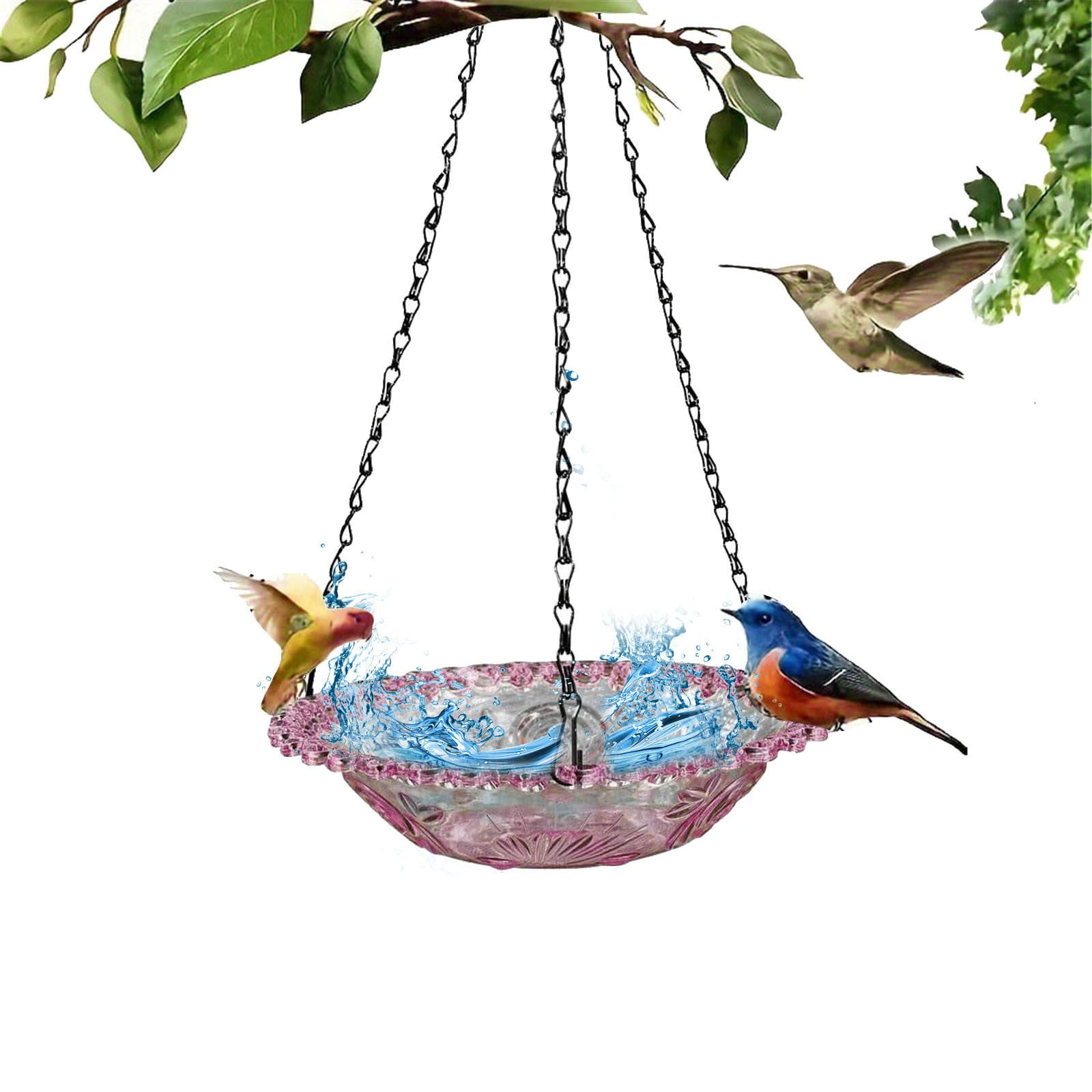 JWDX Bird Feeders for Outdoors Clearance! Hanging Bird Bath Plastic Bird Bath Plate Hanging Tray for Outdoors Hanging Bird Water or Bird Seed Hanging Bird Feeder for Outdoors Bird Bath Bowl S4-Purple - Image 2