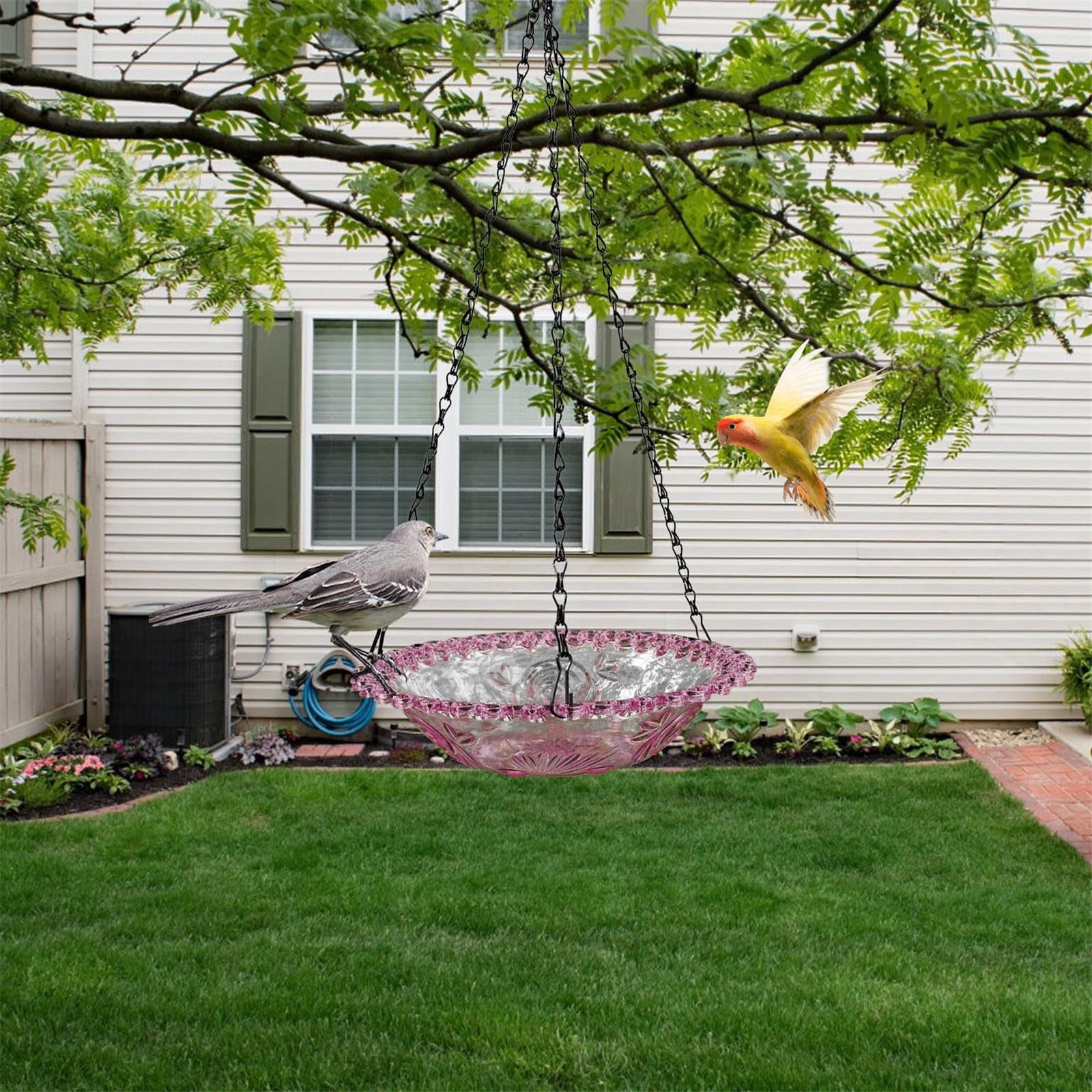 JWDX Bird Feeders for Outdoors Clearance! Hanging Bird Bath Plastic Bird Bath Plate Hanging Tray for Outdoors Hanging Bird Water or Bird Seed Hanging Bird Feeder for Outdoors Bird Bath Bowl S4-Purple - Image 4