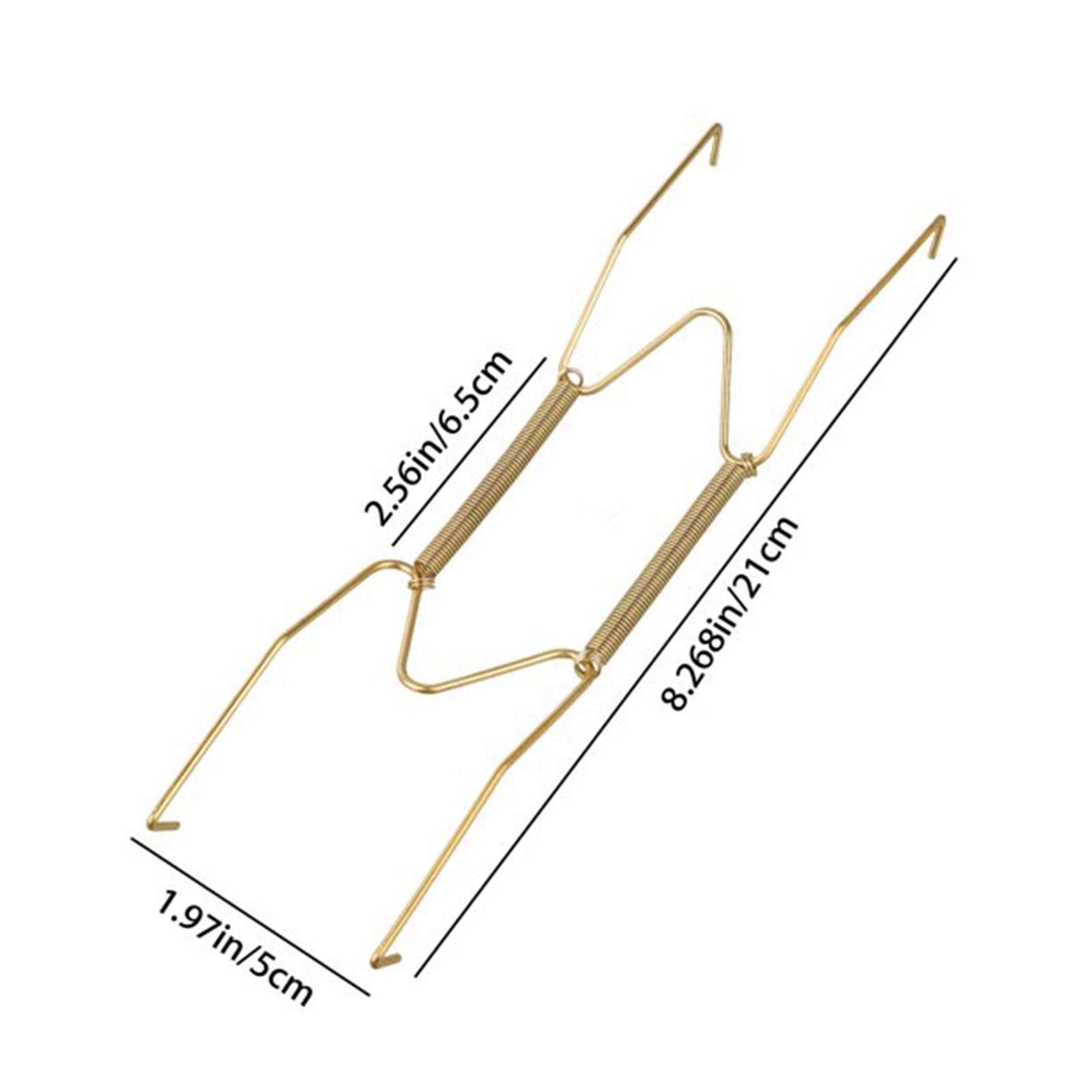 JWDX Hooks Clearance! Dish Display Plate Hangers 10 Pack Stainless Steel Decorative Wire Plate Hanger Holders in Spring Hook Holder Hanging Wire for Decorative Plates and Art Gold - Image 4