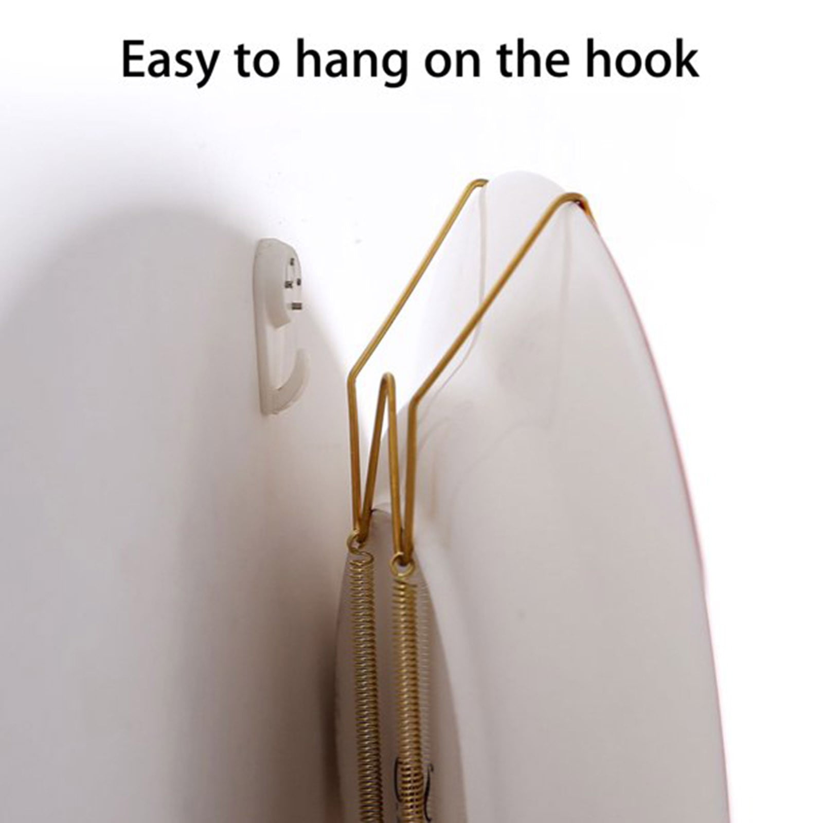 JWDX Hooks Clearance! Dish Display Plate Hangers 10 Pack Stainless Steel Decorative Wire Plate Hanger Holders in Spring Hook Holder Hanging Wire for Decorative Plates and Art Gold - Image 5