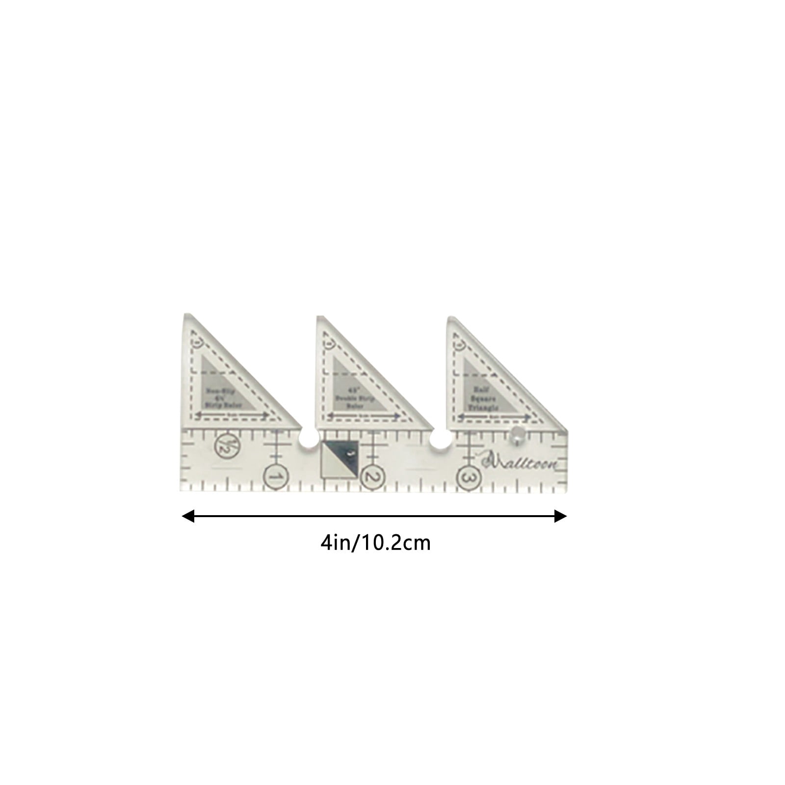JWDX Measuring Tools Clearance! 45 Degree Sewing Design Ruler A 4 Inches, Creative Ruler Grids 45°Double Strip Ruler Non Slip Quarter Square Triangle Cutting Guide for Sewing, include 1X Ruler A - Image 2
