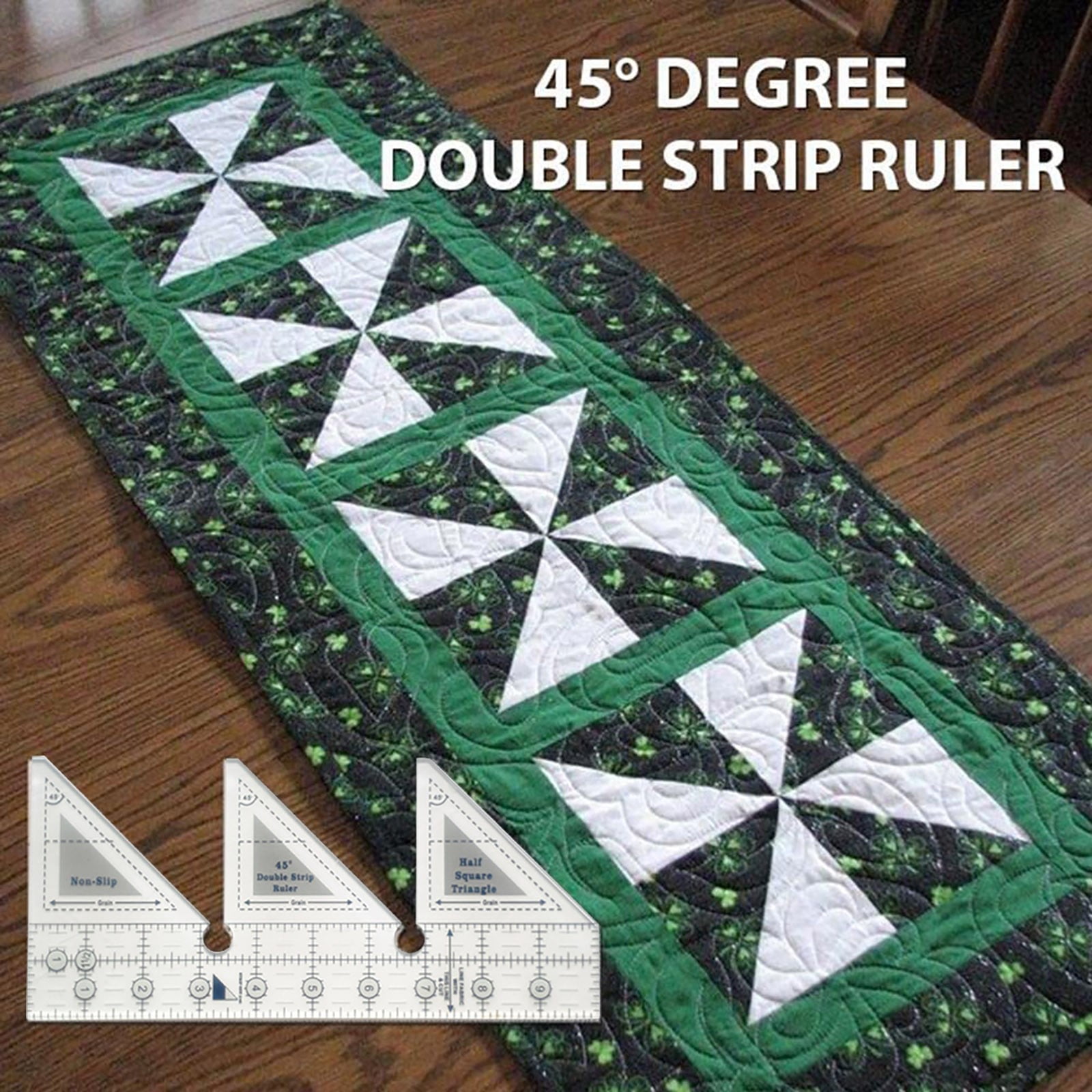 JWDX Measuring Tools Clearance! 45 Degree Sewing Design Ruler A 4 Inches, Creative Ruler Grids 45°Double Strip Ruler Non Slip Quarter Square Triangle Cutting Guide for Sewing, include 1X Ruler A - Image 6