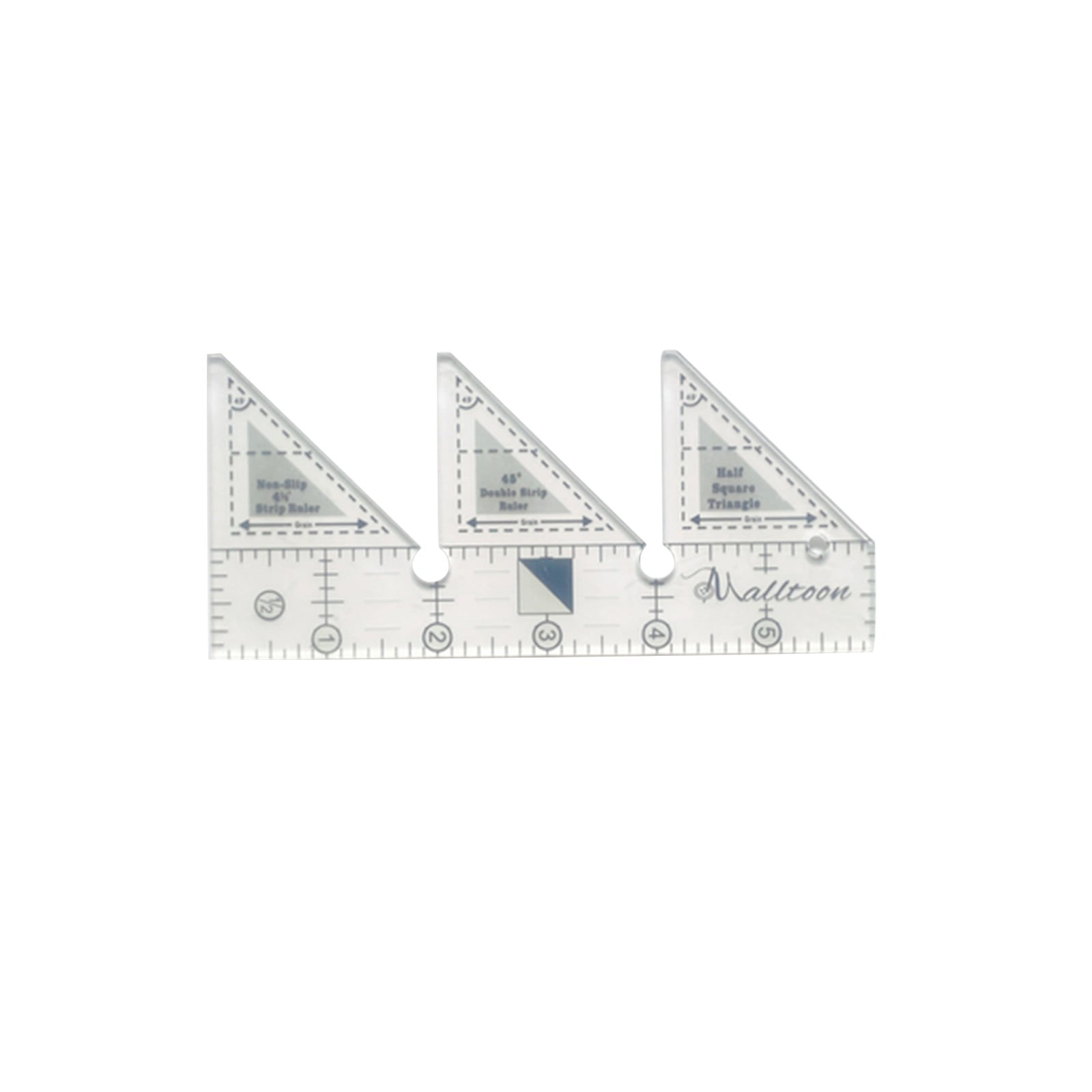 JWDX Measuring Tools Clearance! 45 Degree Sewing Design Ruler A 4 Inches, Creative Ruler Grids 45°Double Strip Ruler Non Slip Quarter Square Triangle Cutting Guide for Sewing, include 1X Ruler B - Image 1