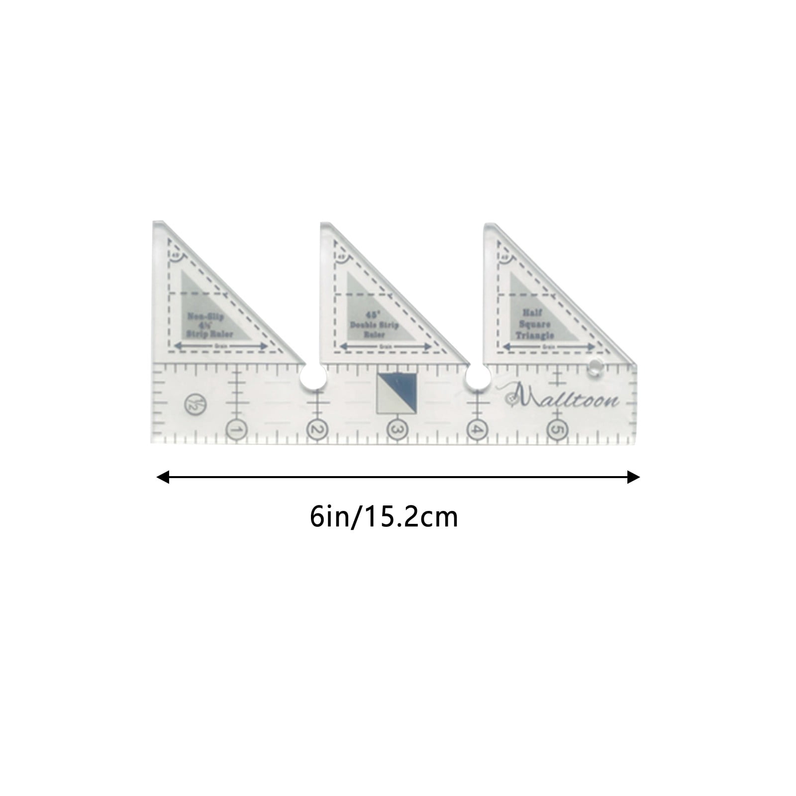 JWDX Measuring Tools Clearance! 45 Degree Sewing Design Ruler A 4 Inches, Creative Ruler Grids 45°Double Strip Ruler Non Slip Quarter Square Triangle Cutting Guide for Sewing, include 1X Ruler B - Image 2