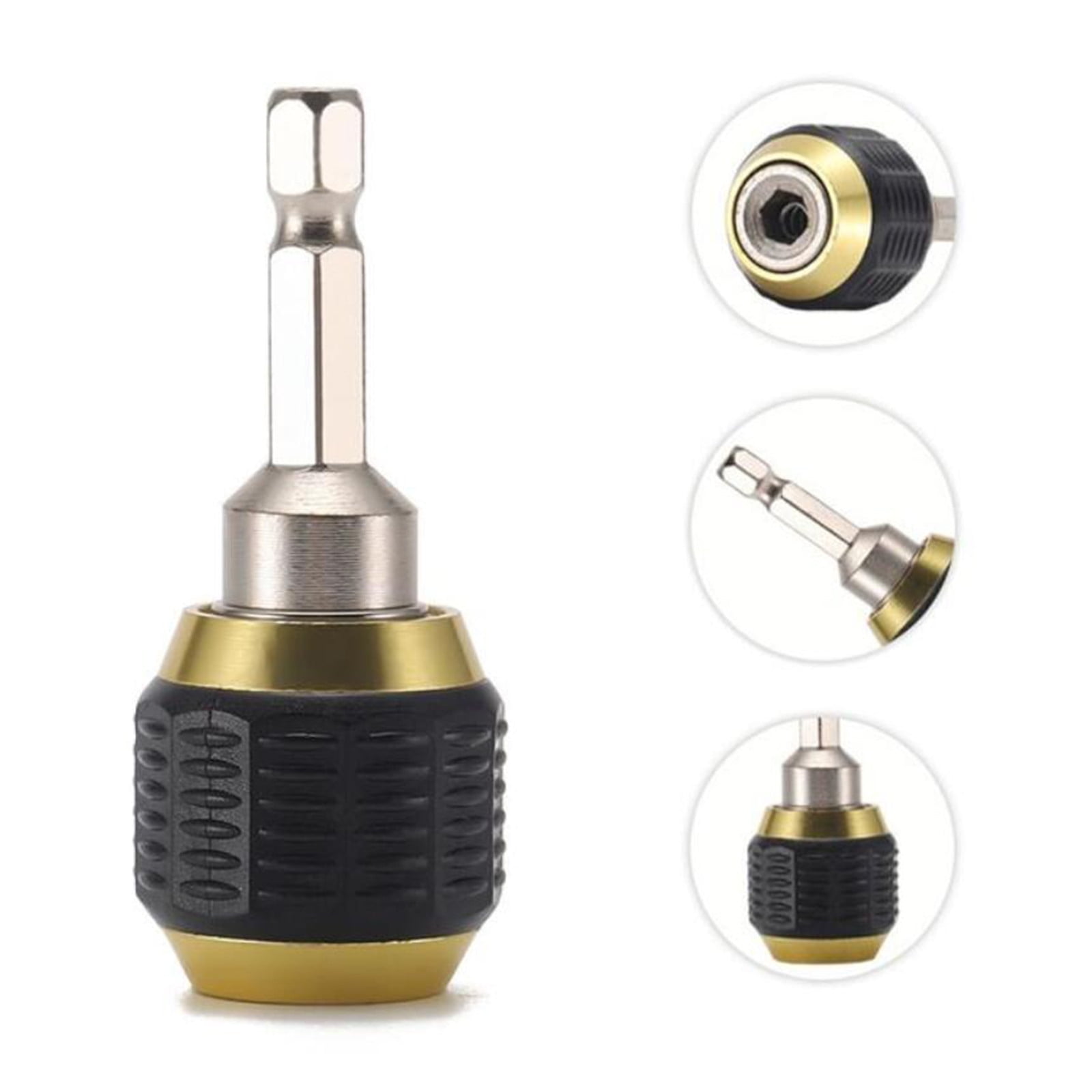JWDX Electrical Tools Clearance! 2Pcs Quick Connect Drill Chuck Tools, Drill 1/4 Coupling Shank Quick Drill Chuck Holder Drill Bit 60Mm Bit Tool Hex Tools and Home Improvement Black - Image 5