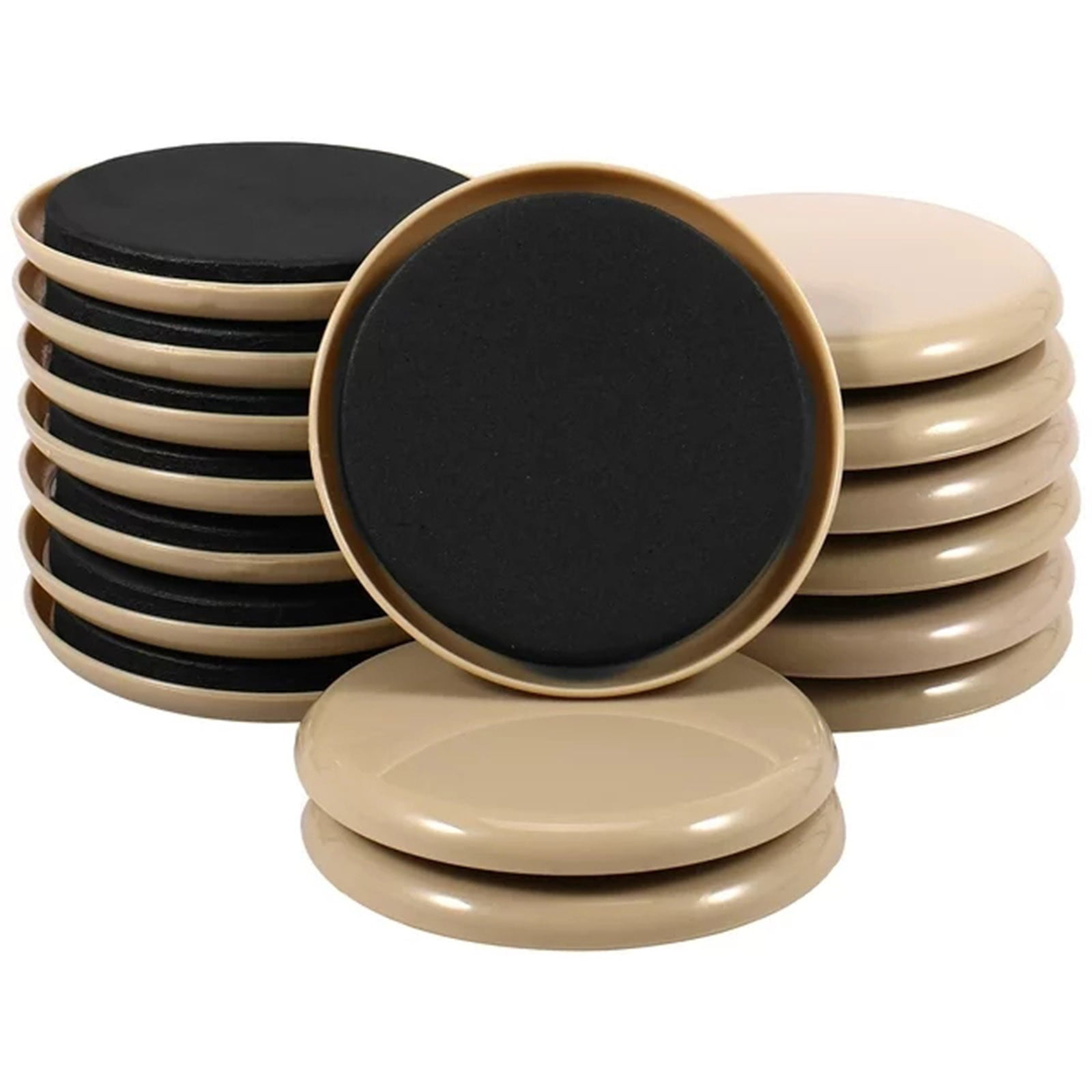 JWDX Furniture Protection Clearance! Furniture Sliders 16 Pack Plastic Rubber Sliders for Furniture Legs 3.5 Inch Furniture Carpet Moving Pads Chair Leg Floor Protectors Movers Reusable Black - Image 1