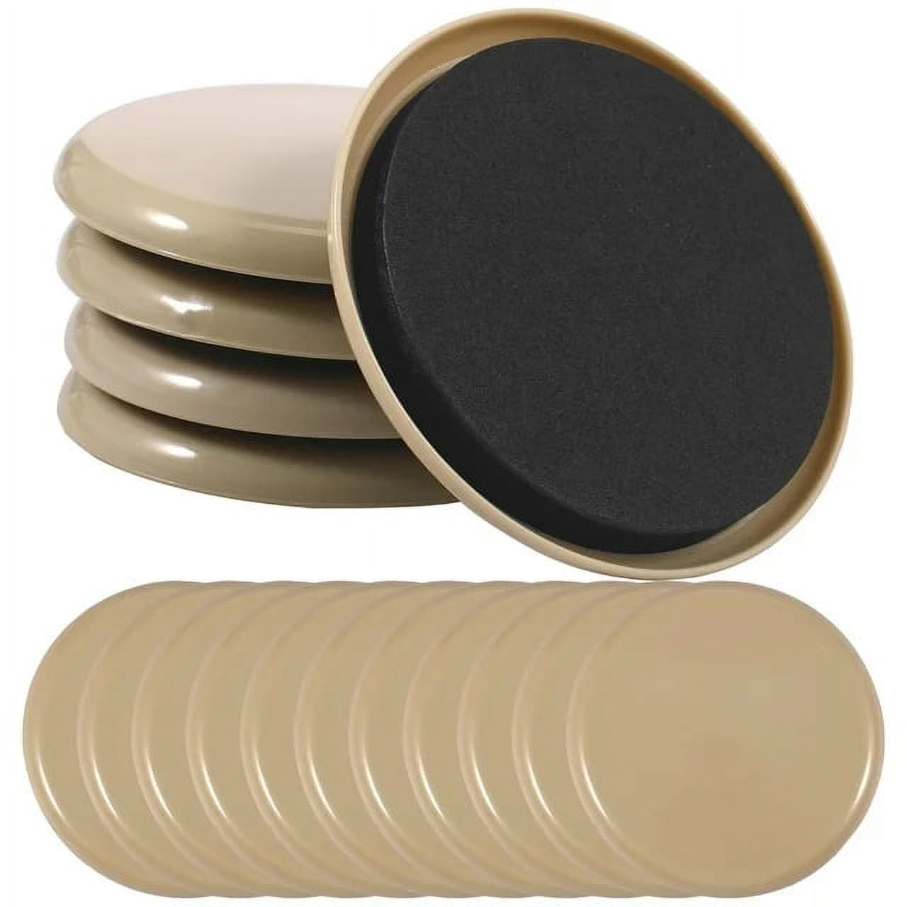 JWDX Furniture Protection Clearance! Furniture Sliders 16 Pack Plastic Rubber Sliders for Furniture Legs 3.5 Inch Furniture Carpet Moving Pads Chair Leg Floor Protectors Movers Reusable Black - Image 2
