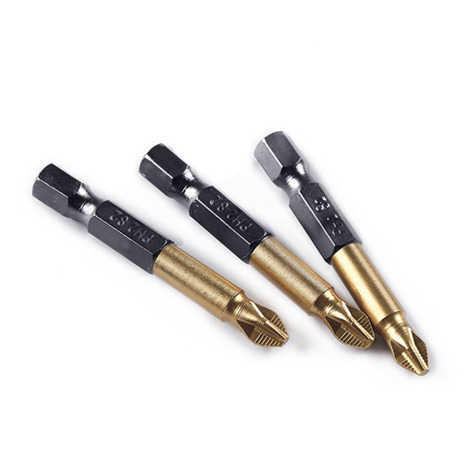 JWDX Drill Bits and Accessories Clearance! Titanium-Plated Non-Slip Cross Bit S2 5-Pack, 5Pcs 1/4 Hex Shank Magnetic Non-Slip Ph2 Phillips Cross Head Screwdriver Bit, include 5X Screwdriver A - Image 3