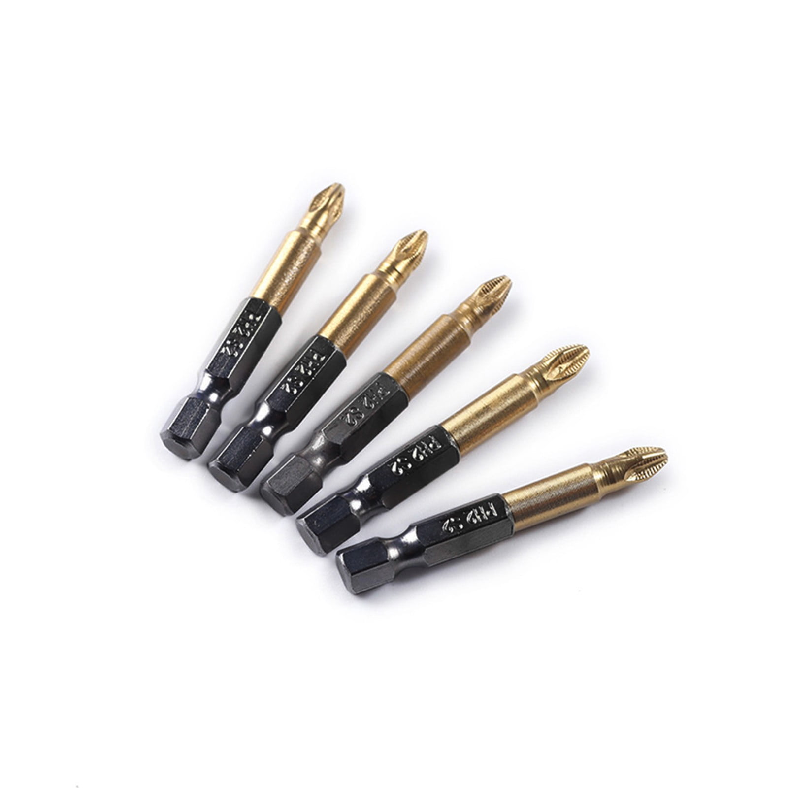 JWDX Drill Bits and Accessories Clearance! Titanium-Plated Non-Slip Cross Bit S2 5-Pack, 5Pcs 1/4 Hex Shank Magnetic Non-Slip Ph2 Phillips Cross Head Screwdriver Bit, include 5X Screwdriver A - Image 8