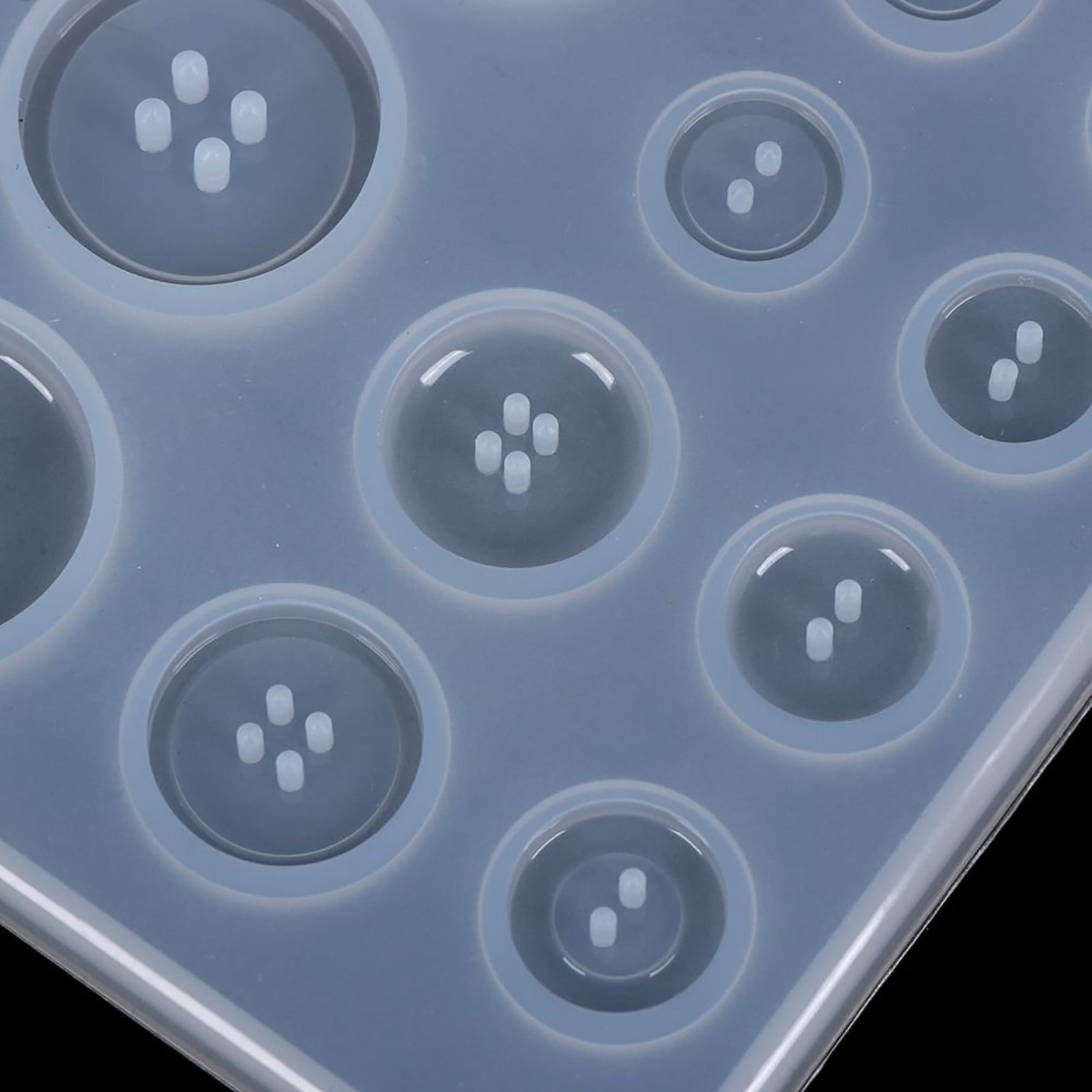 JWDX Diy Silicone Mould Clearance! Diy Silicone Mold Resin Button, Diy Resin Silicone Button Resin Pendant Handmade Button with Hole Diy Home Diy, include 1X Silicone Mold White - Image 5