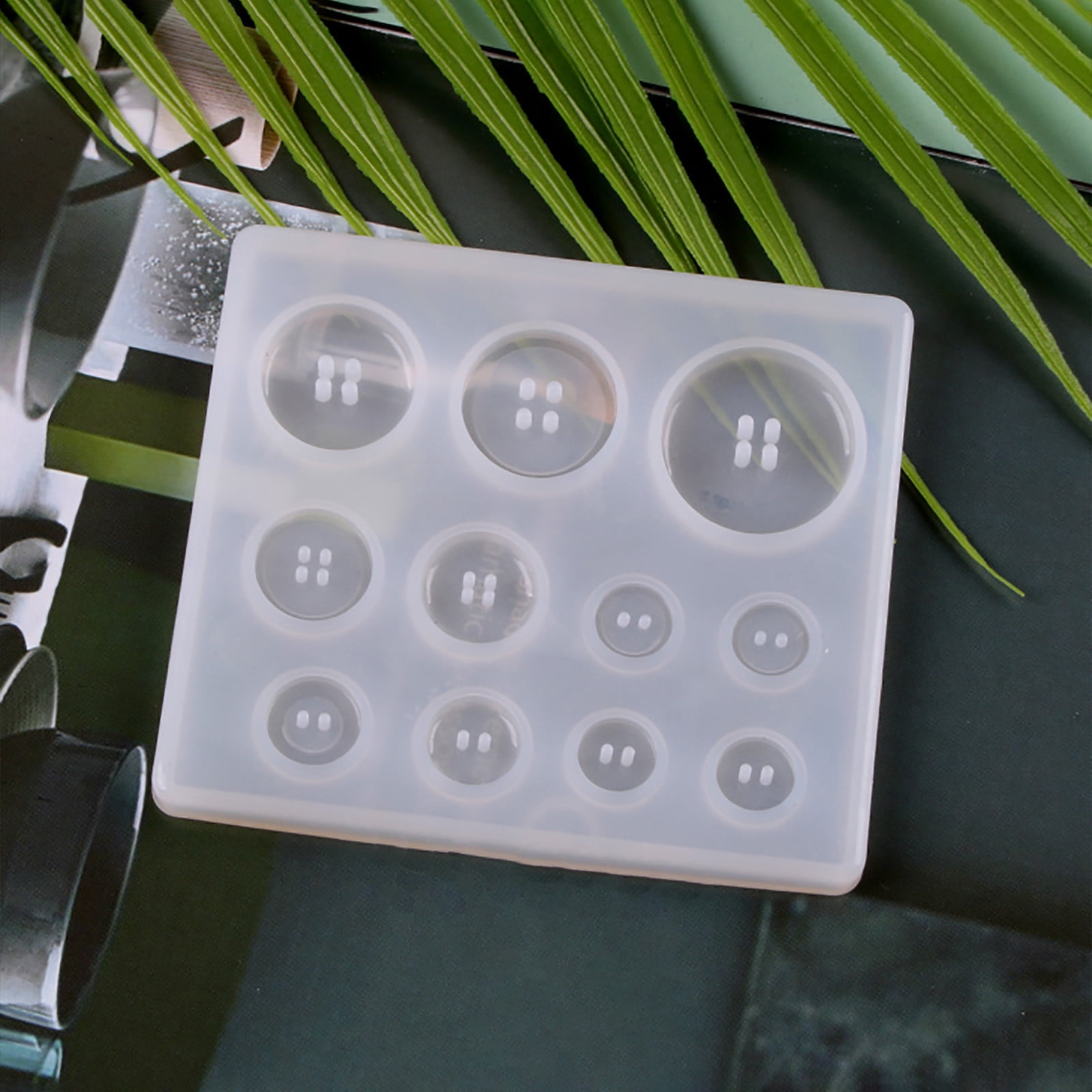 JWDX Diy Silicone Mould Clearance! Diy Silicone Mold Resin Button, Diy Resin Silicone Button Resin Pendant Handmade Button with Hole Diy Home Diy, include 1X Silicone Mold White - Image 6