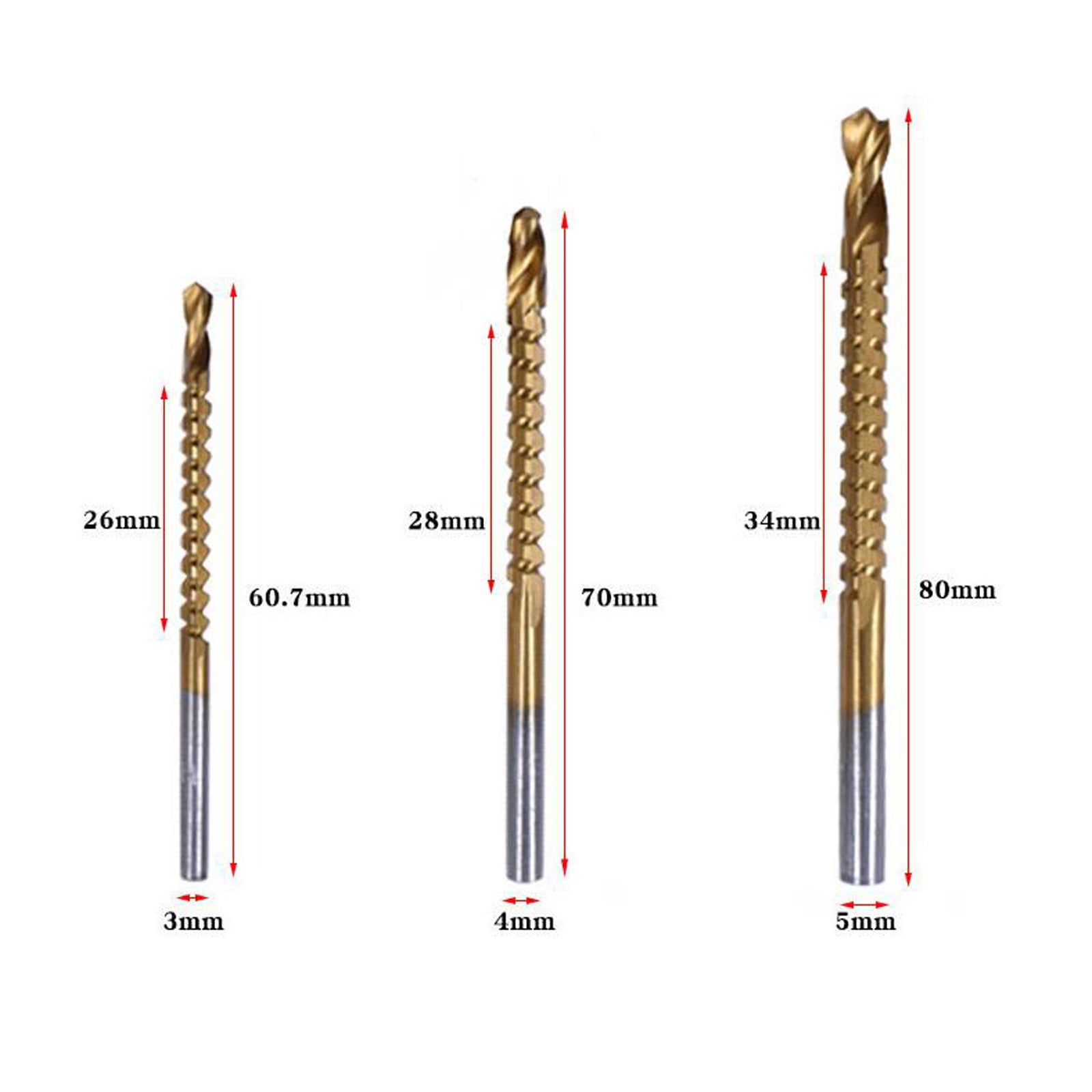 JWDX Drill Bit Clearance! Tool Woodworking Saw Spiral Drill Side Carpenter Bit Hole Cutting Cutting Tools and Home Improvement, include 1X Drill Bit Gold - Image 6