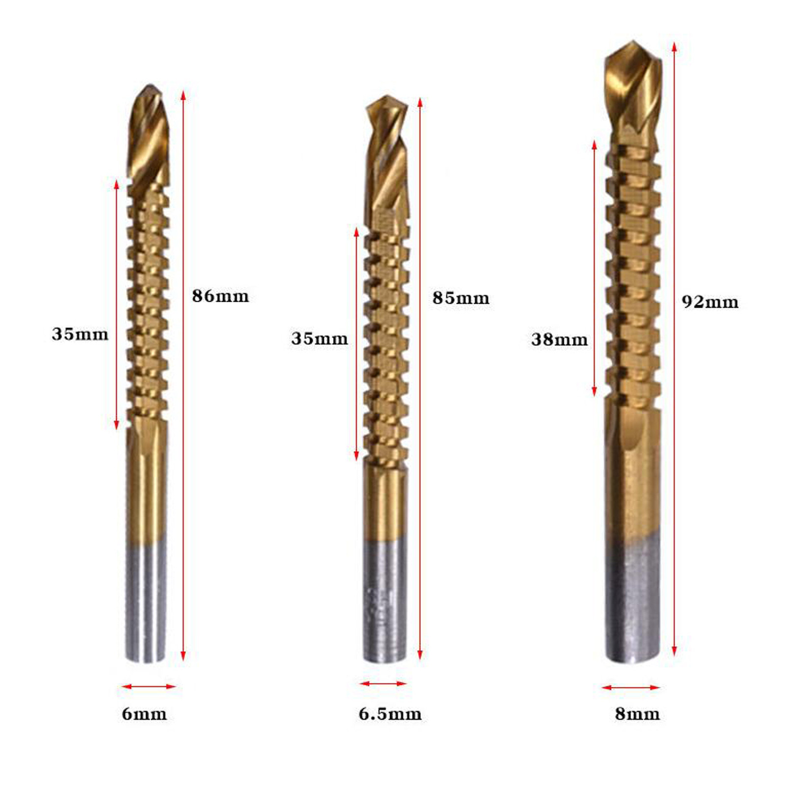 JWDX Drill Bit Clearance! Tool Woodworking Saw Spiral Drill Side Carpenter Bit Hole Cutting Cutting Tools and Home Improvement, include 1X Drill Bit Gold - Image 7