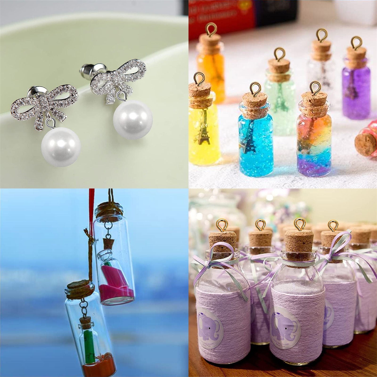 JWDX Office and Craft and Stationery Clearance! Alloy Thread Nails, 600 Pcs Eye Hooks Screw 8 X 4 Mm Steel Eye Pins for Jewelry Making Diy Crafts Eyelets Screw Threaded Silver Clasps Hooks 6 Colors Silver - Image 5