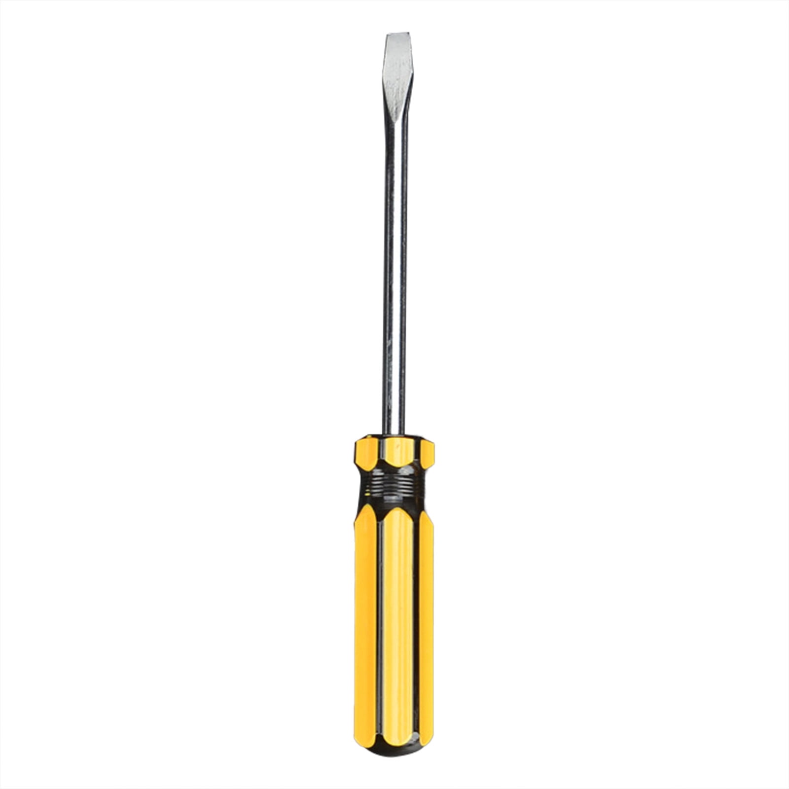 Eewia Screwdriver Clearance! Pvc Handle Screwdriver Metric Single Use Carbon Steel Cross Flat Head Screwdriver B, Hardware Tools Pvc Handle Driver Metric Single Use Steel Flathead Screwdriver black and bright yellow - Image 1