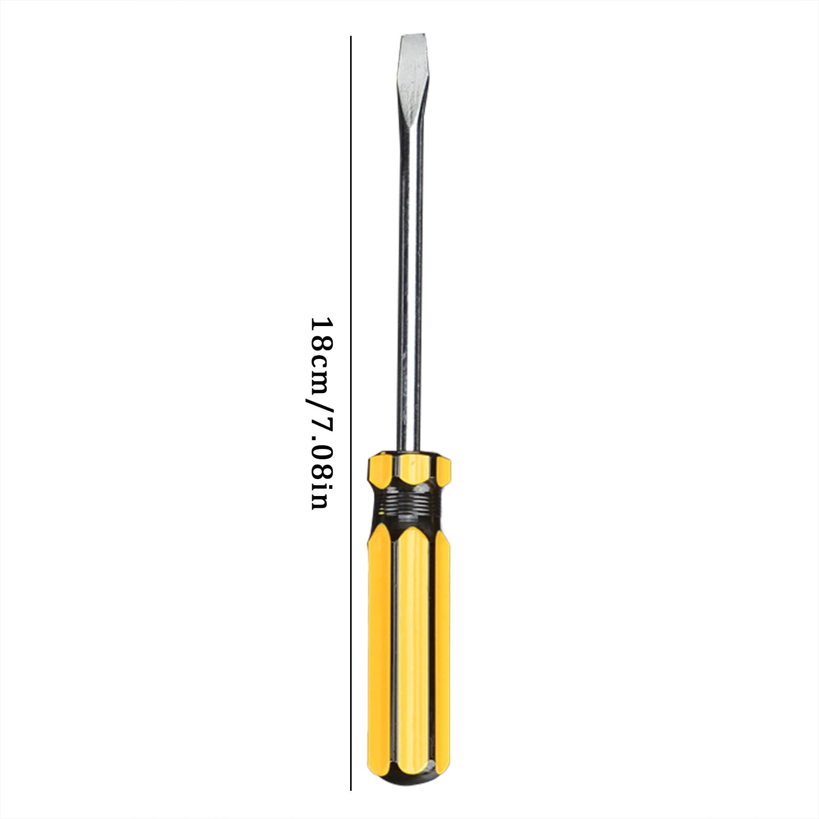 Eewia Screwdriver Clearance! Pvc Handle Screwdriver Metric Single Use Carbon Steel Cross Flat Head Screwdriver B, Hardware Tools Pvc Handle Driver Metric Single Use Steel Flathead Screwdriver black and bright yellow - Image 2