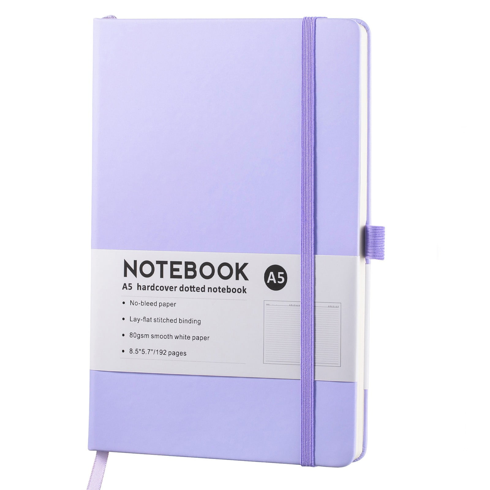 JWDX Notebook Clearance! Simple A5 Notebook Elastic Band Student Diary 96 Sheets, Lined Classic Pocket Notebook Journal Leather Hard Premium Thick Paper with Inner Pocket 3.5 W4-Purple - Image 1