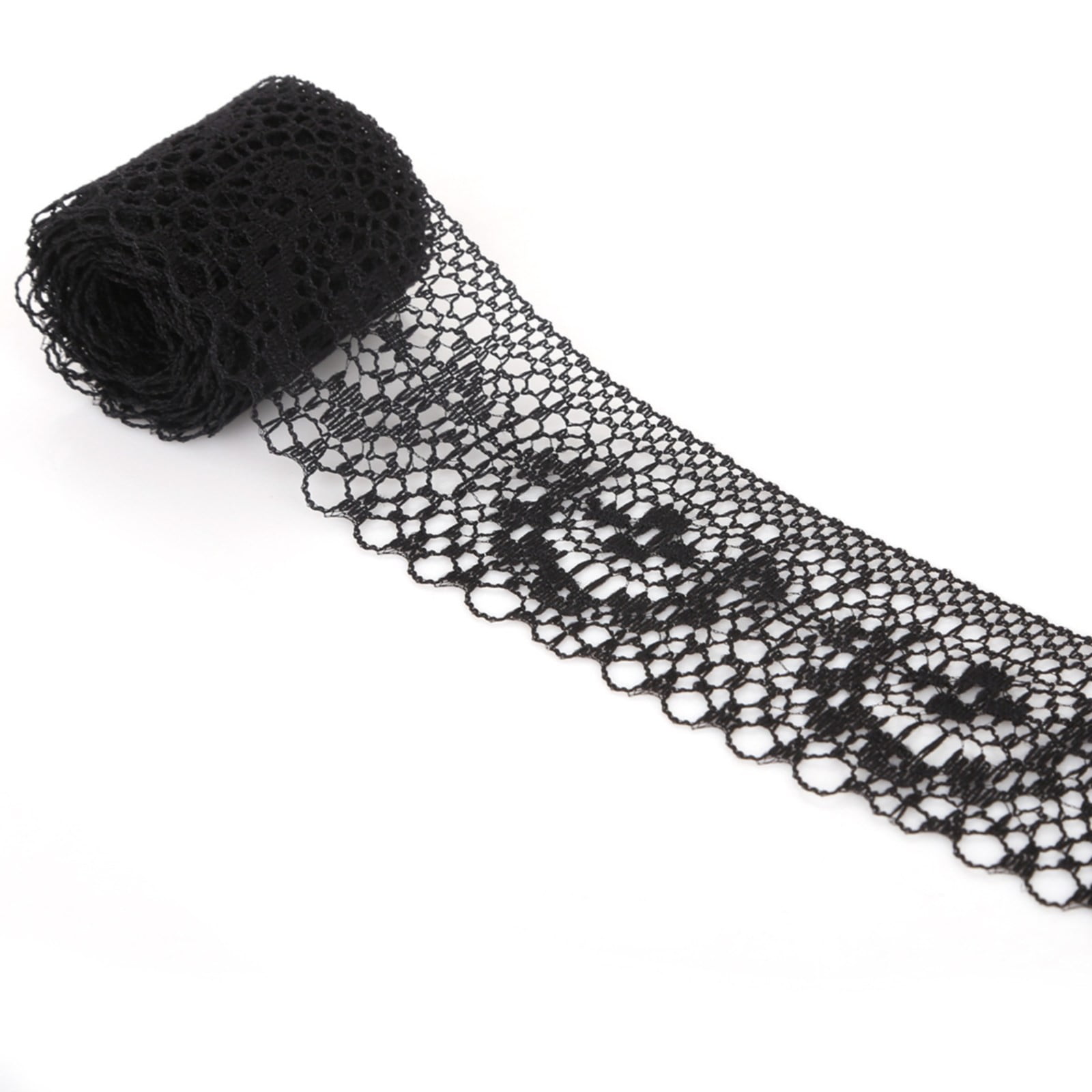 Decorative Table Banner Clearance! Ttybhh Non-Elastic Lace Black Width 4010 Yards/Pack, 10Yards Fabric Ribbon Embroidered Mesh Net Lace for Needlework Sewing Wedding Applique Dresses Bows Decor Black - Image 1
