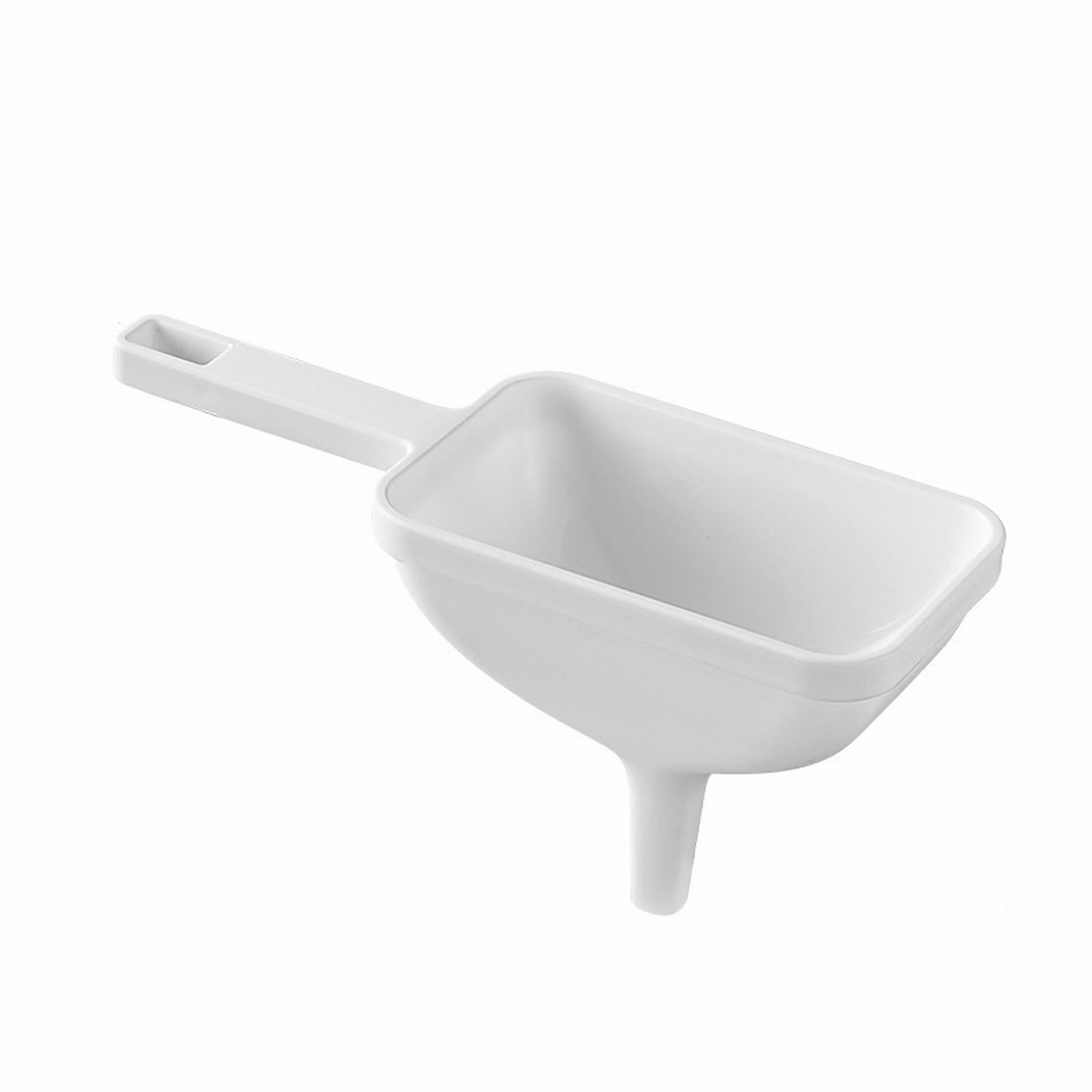 Clearance! Eewia Funnel Kitchen Funnel Washable Multipurpose Funnel for Liquid Oils Dry Ingredients, Rectangular Funnel with Handle White - Image 1