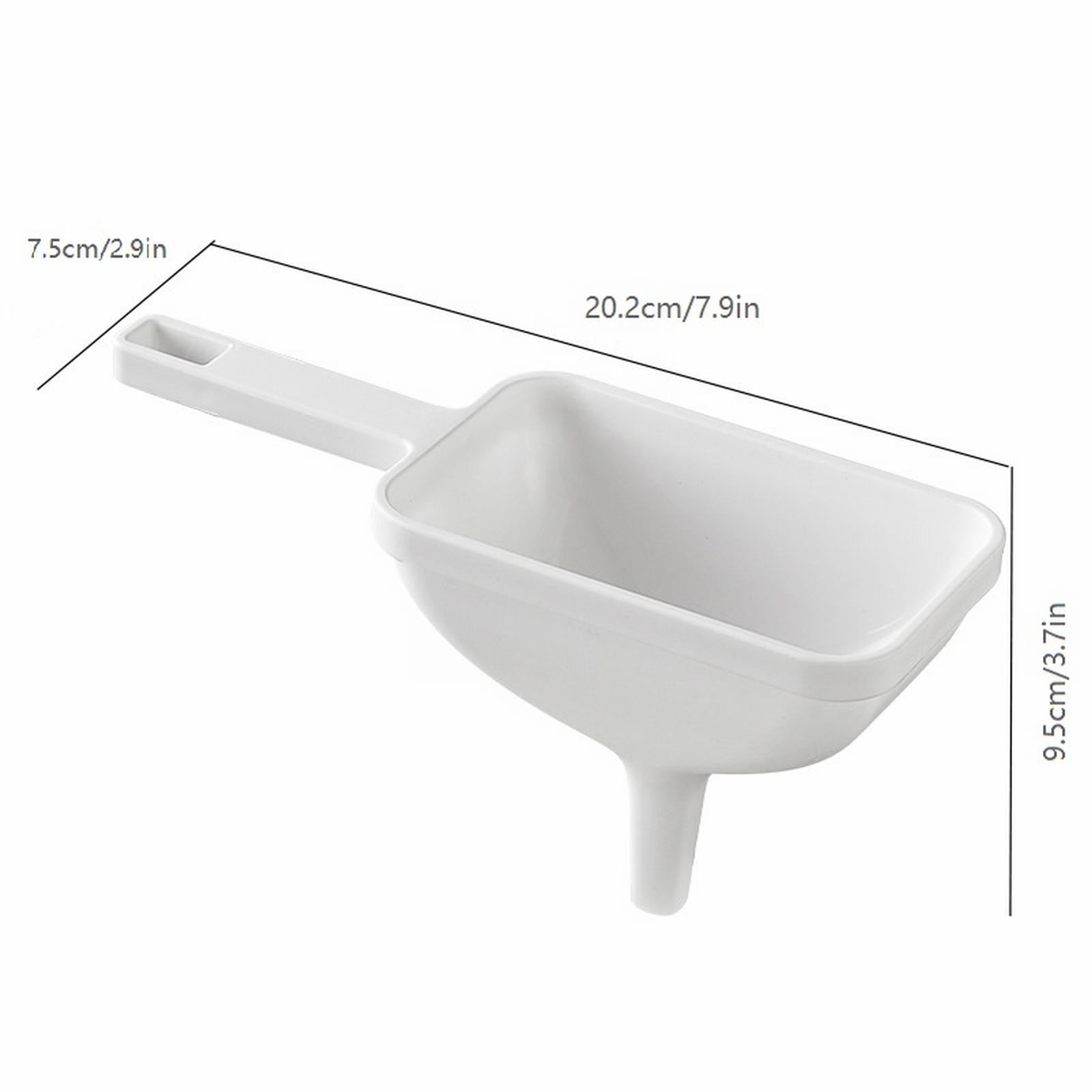 Clearance! Eewia Funnel Kitchen Funnel Washable Multipurpose Funnel for Liquid Oils Dry Ingredients, Rectangular Funnel with Handle White - Image 4