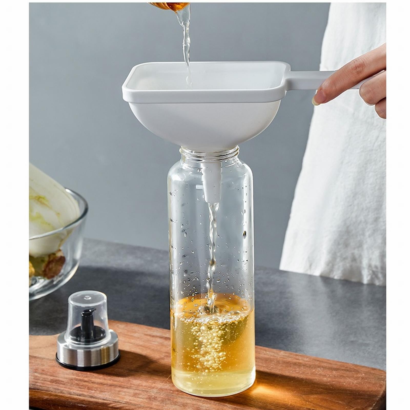 Clearance! Eewia Funnel Kitchen Funnel Washable Multipurpose Funnel for Liquid Oils Dry Ingredients, Rectangular Funnel with Handle White - Image 7
