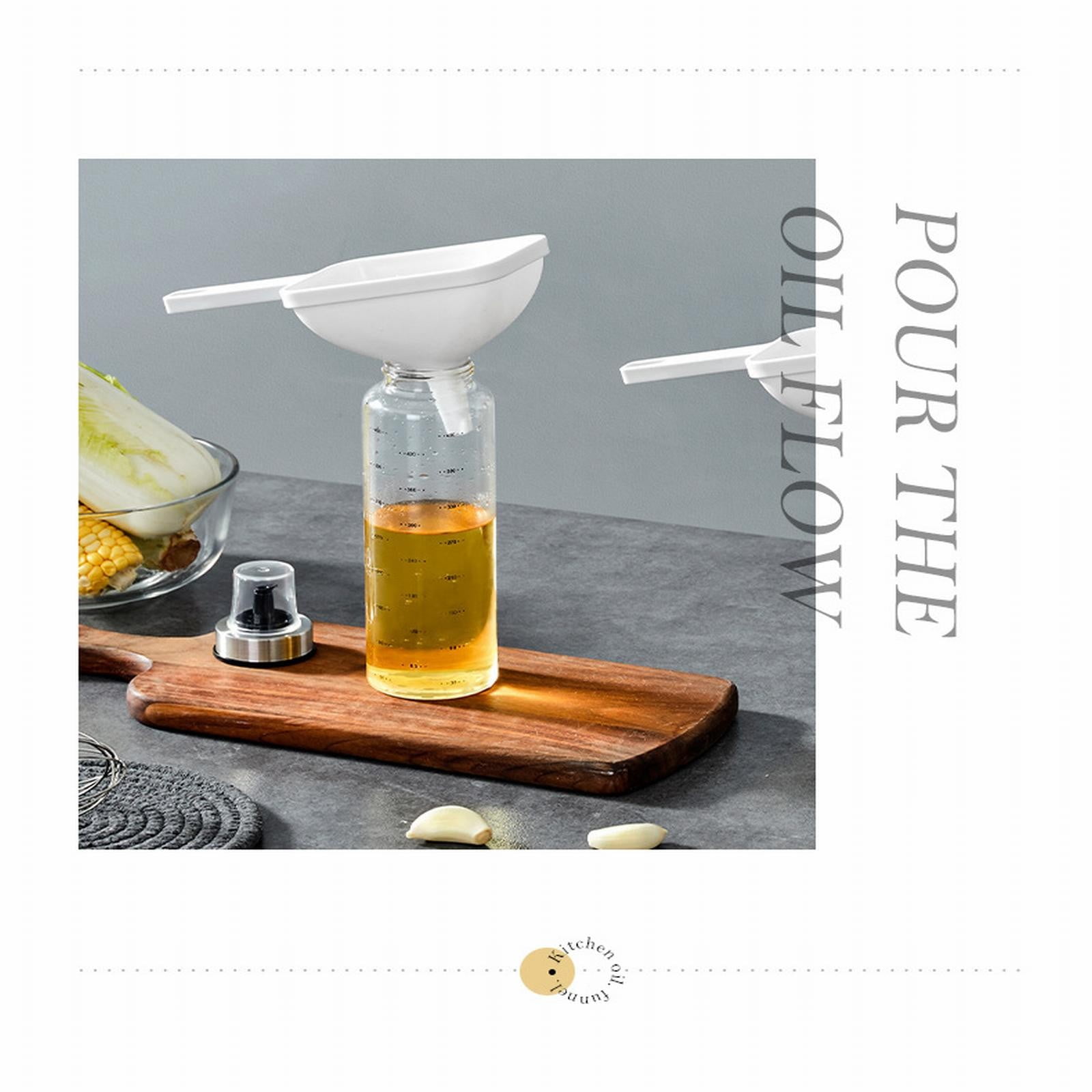 Clearance! Eewia Funnel Kitchen Funnel Washable Multipurpose Funnel for Liquid Oils Dry Ingredients, Rectangular Funnel with Handle White - Image 8