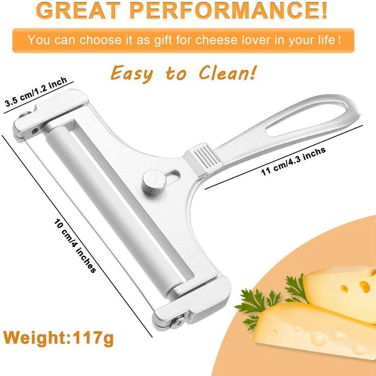 PLGEBR Home Decor Cutter Wire Stainless Steel Cheese Grater Peeler Cheese Slicers Kitchen Gadgets As Shown - Image 3