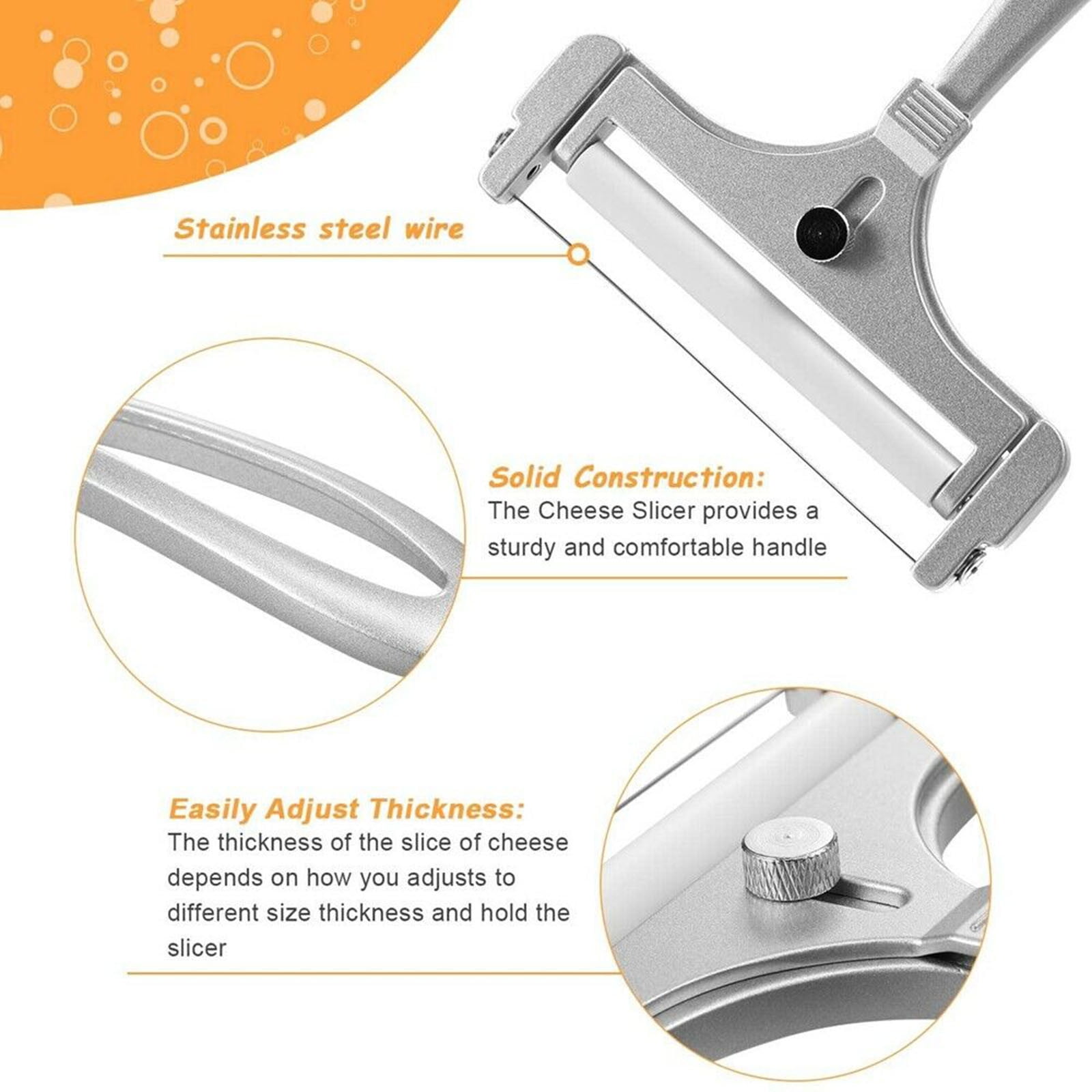 PLGEBR Home Decor Cutter Wire Stainless Steel Cheese Grater Peeler Cheese Slicers Kitchen Gadgets As Shown - Image 4