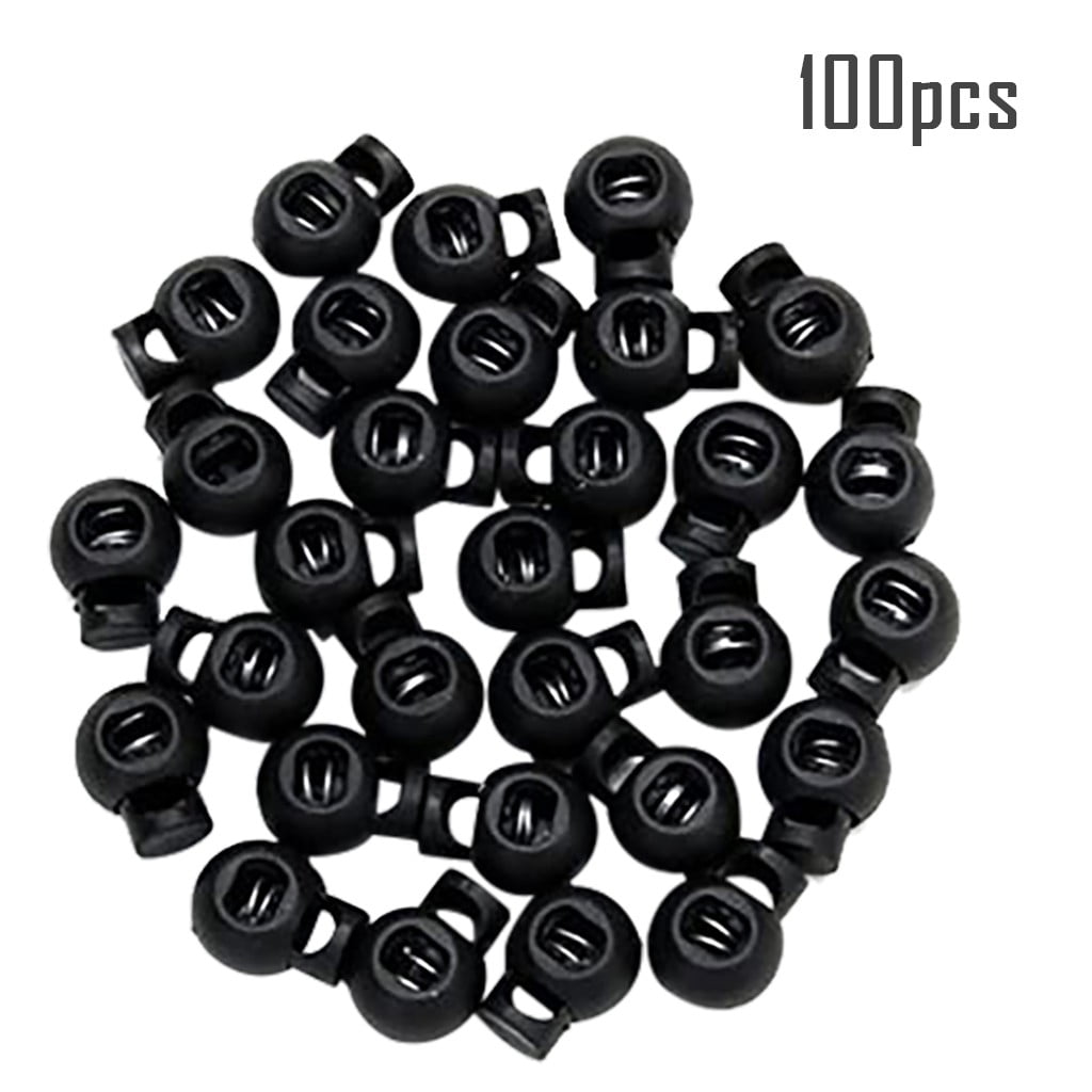 JWDX Office and Craft and Stationery Clearance! 100Pcs Spring Buckle, Clip Luggage Locks End Stopper Cord Round Lanyard 100Pcs Sliding Rope Shape Artscrafts and Sewing, include 100Pcs Spring Buckle Black - Image 2