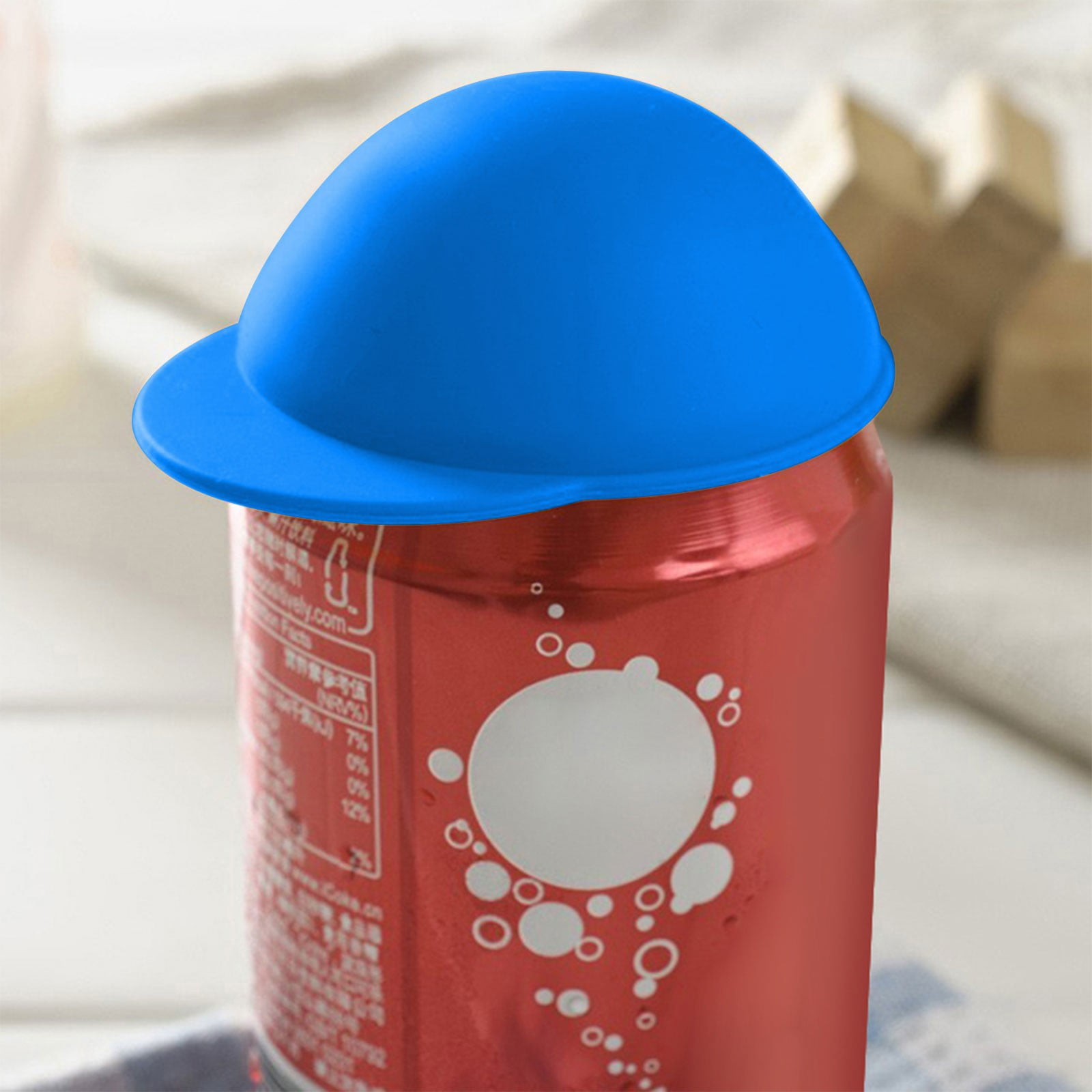 Clearance Back to School Supplies! JWDX Cute Can Hat Sealing Cover Cola Beer Preservation Cover Silicone Cup Cover Dustproof and Leakproof Coffee Color (Include: 1X Can Hat Sealing Cover) Blue - Image 2