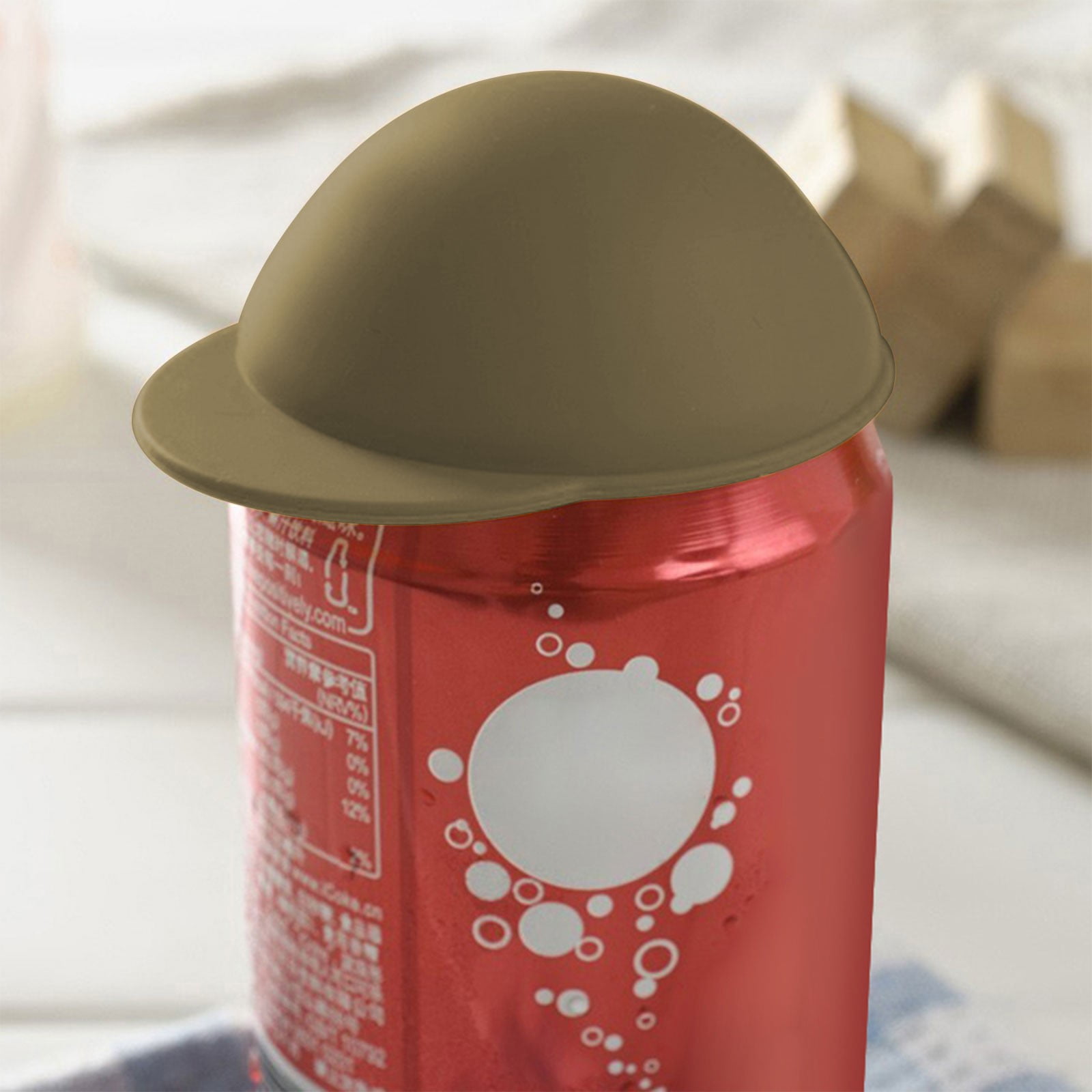 Clearance Back to School Supplies! JWDX Cute Can Hat Sealing Cover Cola Beer Preservation Cover Silicone Cup Cover Dustproof and Leakproof Coffee Color (Include: 1X Can Hat Sealing Cover) Coffee - Image 2
