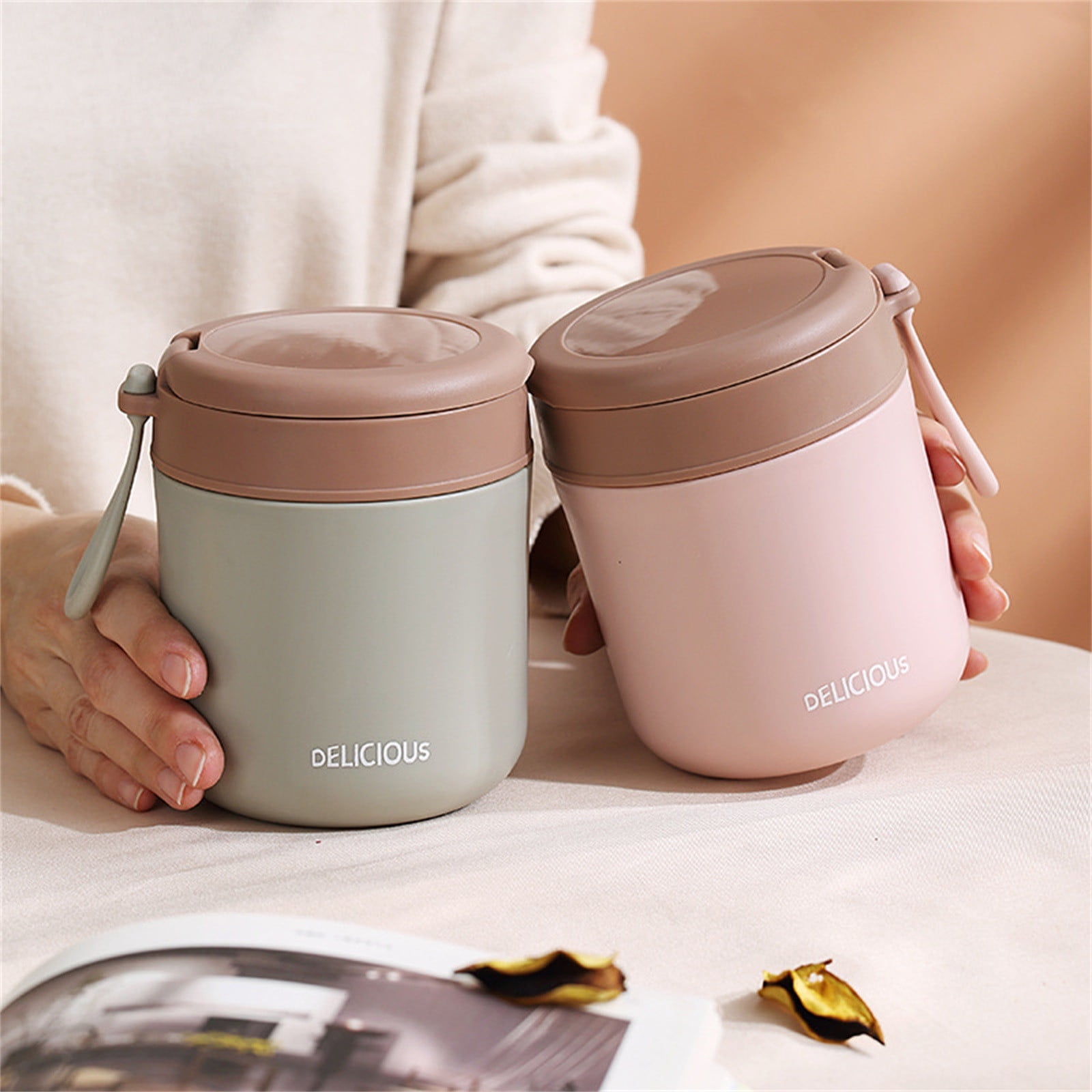 Clearance Back to School Supplies! JWDX 304 Stainless Steel Thermos Cup Children'S Milk Cup Pastoral Style Soup Pot Green A (Include: 1*Thermos Cup) Clearance Sale Green - Image 5