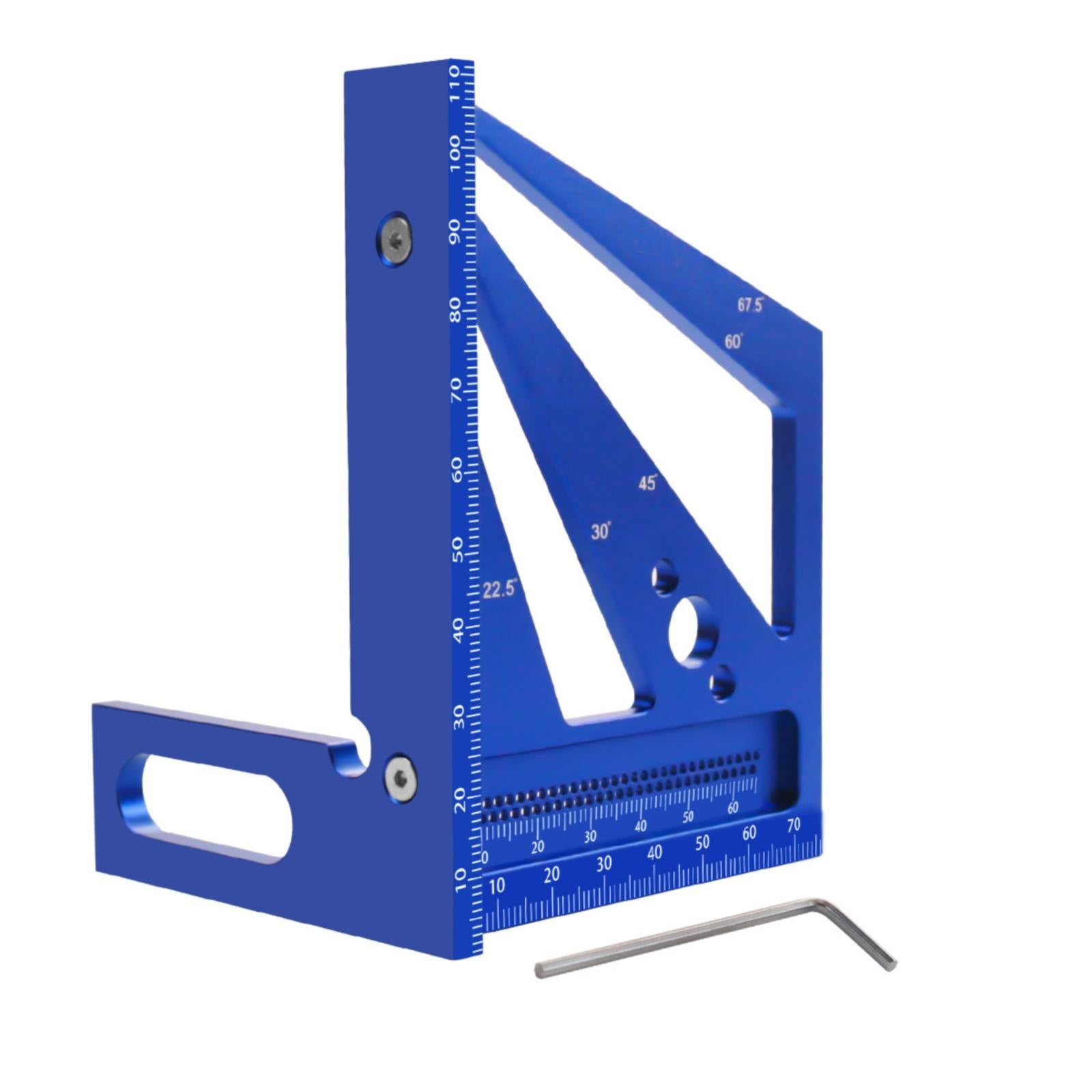 JWDX Measuring Tools Clearance! The Fourth Generation Carpenter'S Square Ruler Triangle Ruler Aluminum Alloy Square Ruler Right Angle Ruler Marking Ruler Hole Ruler Measurement Layout Blue - Image 1