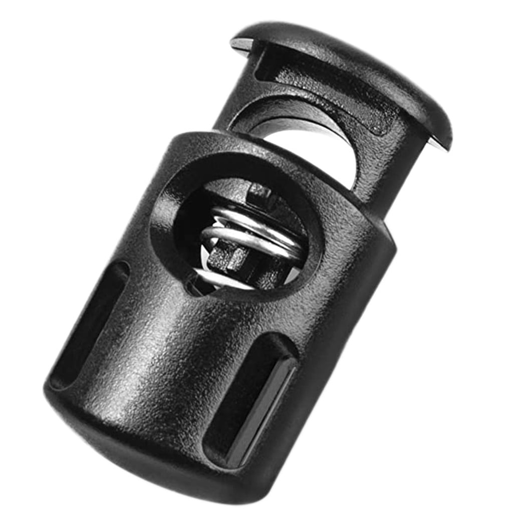 Clearance Back to School Supplies,Classroom Supplies! JWDX 50Pcs Spring Buckle No.8002, Stopper Shape Sliding Lanyard Luggage Cord Clip Rope Round Locks End 50Pcs Artscrafts and Sewing Black - Image 1