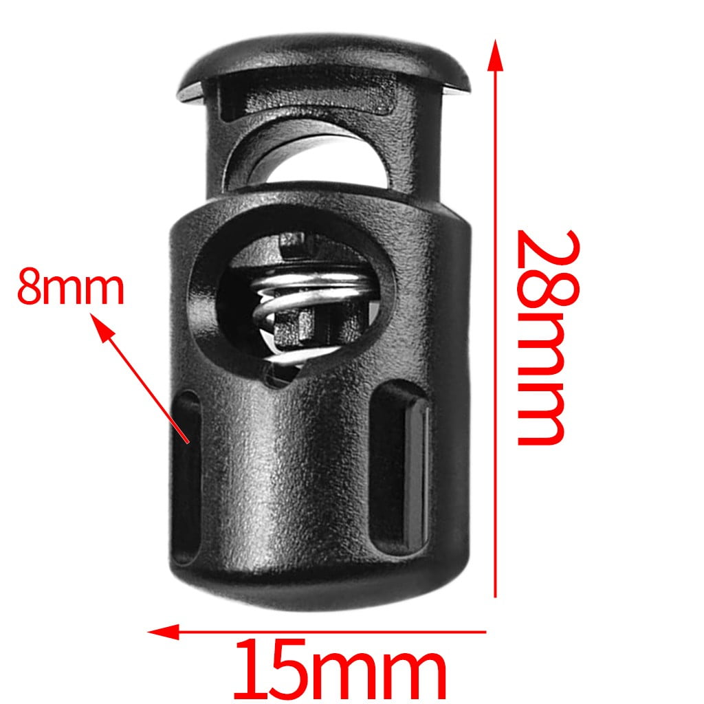Clearance Back to School Supplies,Classroom Supplies! JWDX 50Pcs Spring Buckle No.8002, Stopper Shape Sliding Lanyard Luggage Cord Clip Rope Round Locks End 50Pcs Artscrafts and Sewing Black - Image 3