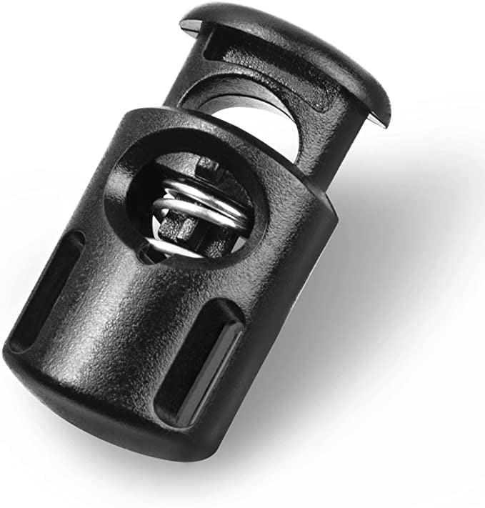 Clearance Back to School Supplies,Classroom Supplies! JWDX 50Pcs Spring Buckle No.8002, Stopper Shape Sliding Lanyard Luggage Cord Clip Rope Round Locks End 50Pcs Artscrafts and Sewing Black - Image 4
