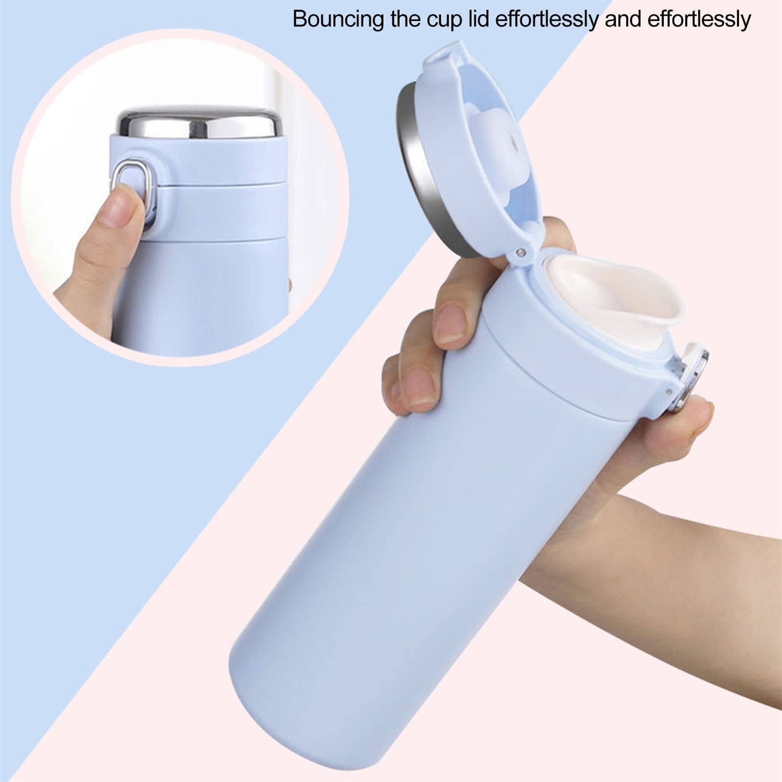 JWDX Glass and Bottle Clearance! Stainless Steel Flask Vacuum Insulated Cup Drinking Bottle 350/420 Ml Led Screen Temperature Display Flask Water Bottle Perfect for Home Travel, Include Cup*1 Blue - Image 8