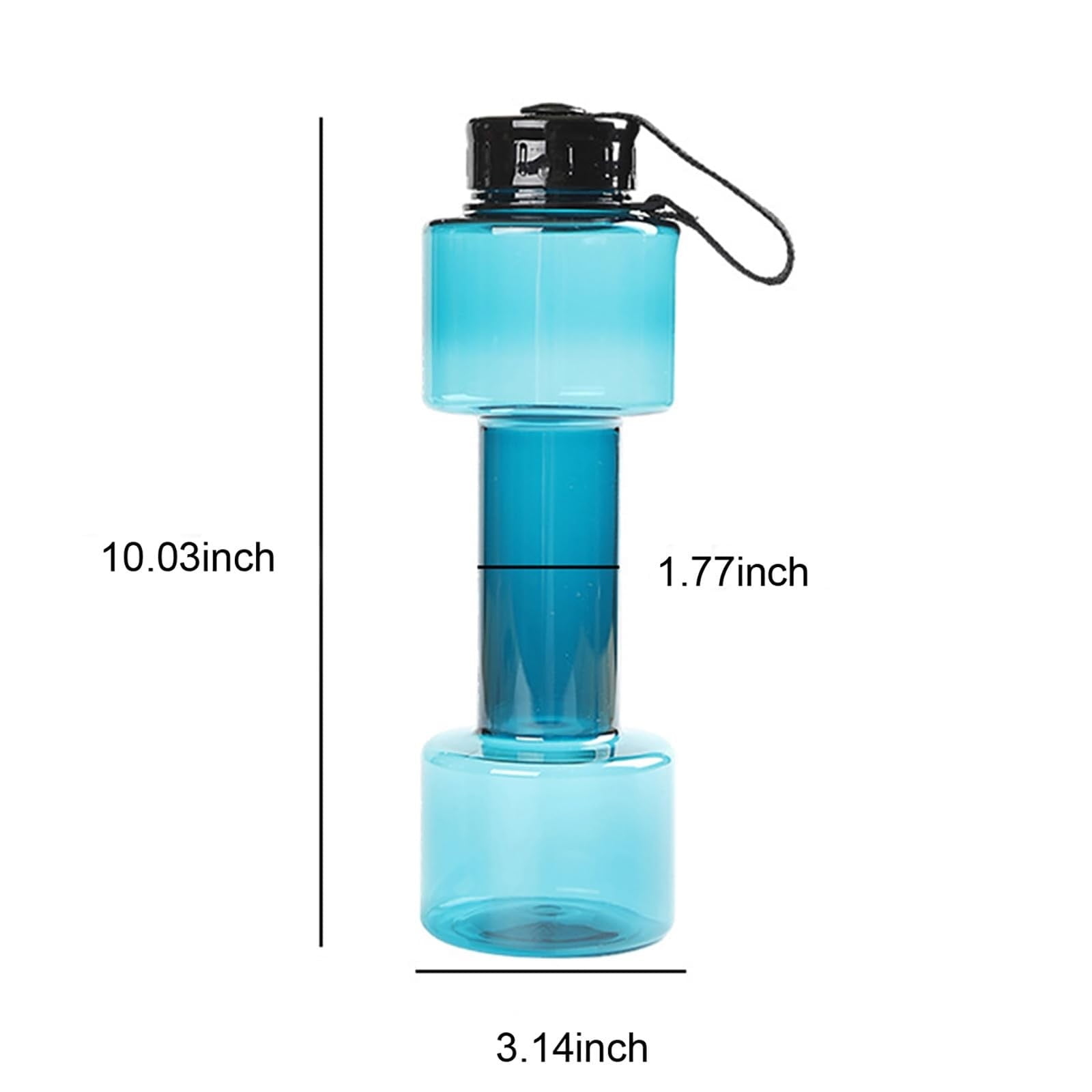 JWDX Portable Kettle Clearance, Water Bottle Multifunctional Water Bottle Dumbbell Shaped Drinking Bottles Leakproof Bottle Drinking Bottle for Gym School Cycling Outdoor Sports and Capacity Blue - Image 3