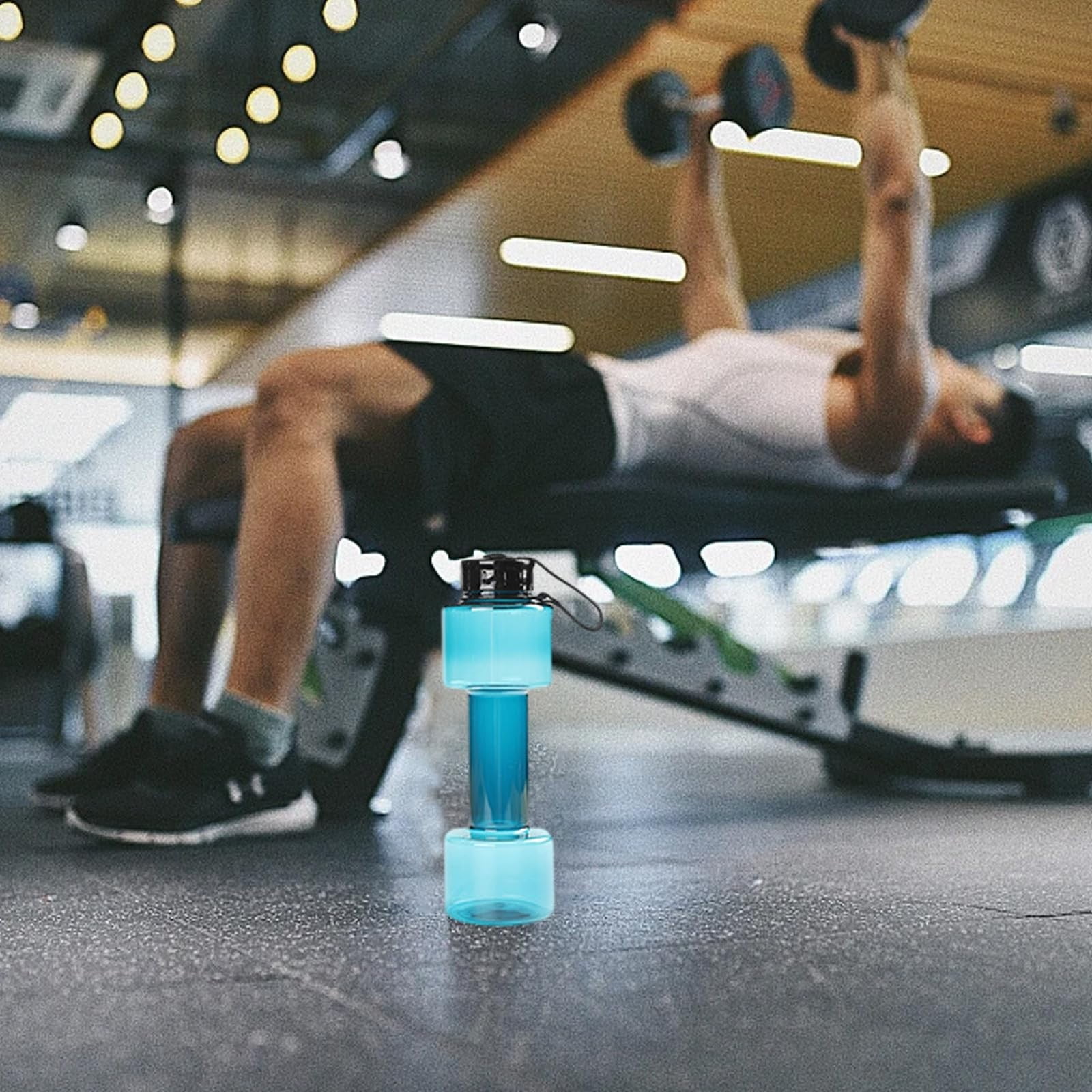 JWDX Portable Kettle Clearance, Water Bottle Multifunctional Water Bottle Dumbbell Shaped Drinking Bottles Leakproof Bottle Drinking Bottle for Gym School Cycling Outdoor Sports and Capacity Blue - Image 7