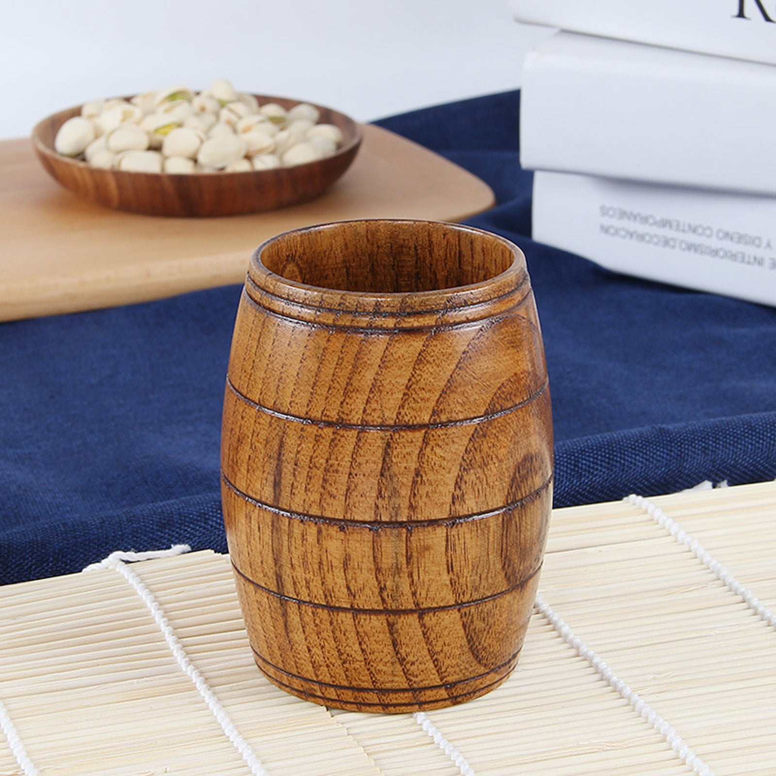 Clearance Back to School Supplies! JWDX Japanese Style Wooden Cup Creative Jujube Wood Insulation Tea Cup Wooden Coffee Cup Drinking Water Cup B 10*6Cm (Include: 1 Pc Cup) Clearance Sale B - Image 2