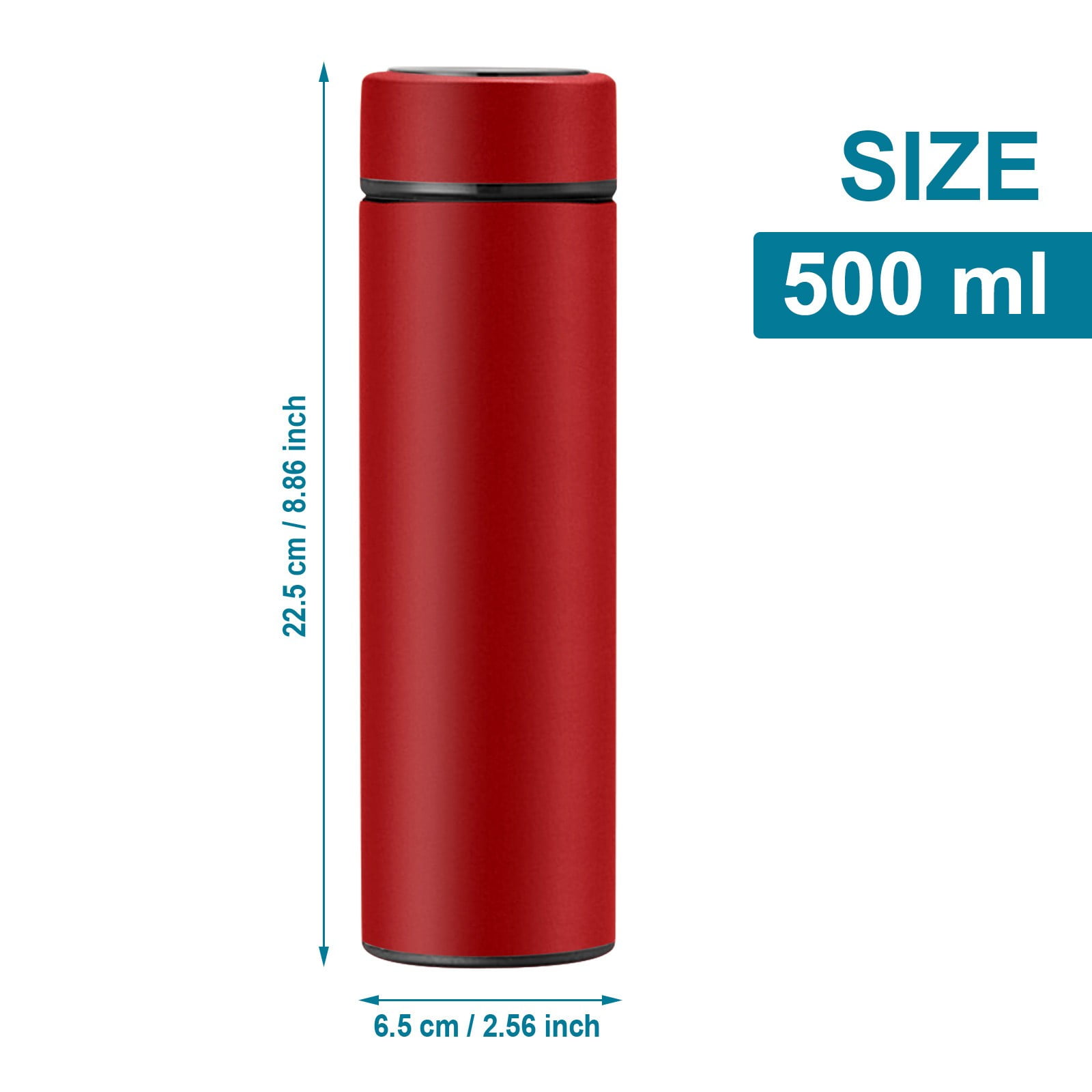 Clearance Back to School Supplies! JWDX Led Smart Touch Screen Temperature Measurement Thermos Cup Boutique Smart Display Series Inner 304 Material + Outer 201 Material 1Pc White Red - Image 4