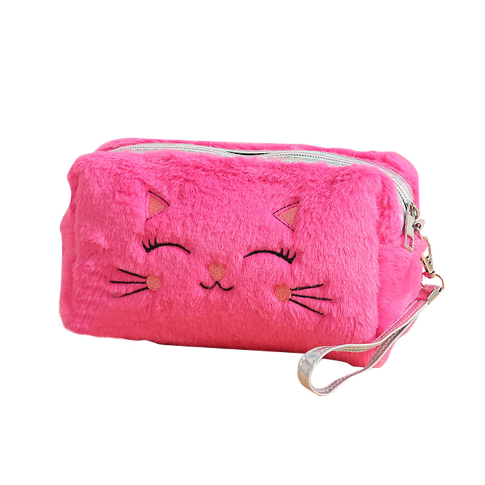 Clearance Back to School Supplies! JWDX Colorful Fluffy Cat Pvc Cosmetic Bag C, for Dormitories, Apartments, Shared Spaces and Study Areas (Include: 1X Package) Clearance Sale E - Image 1